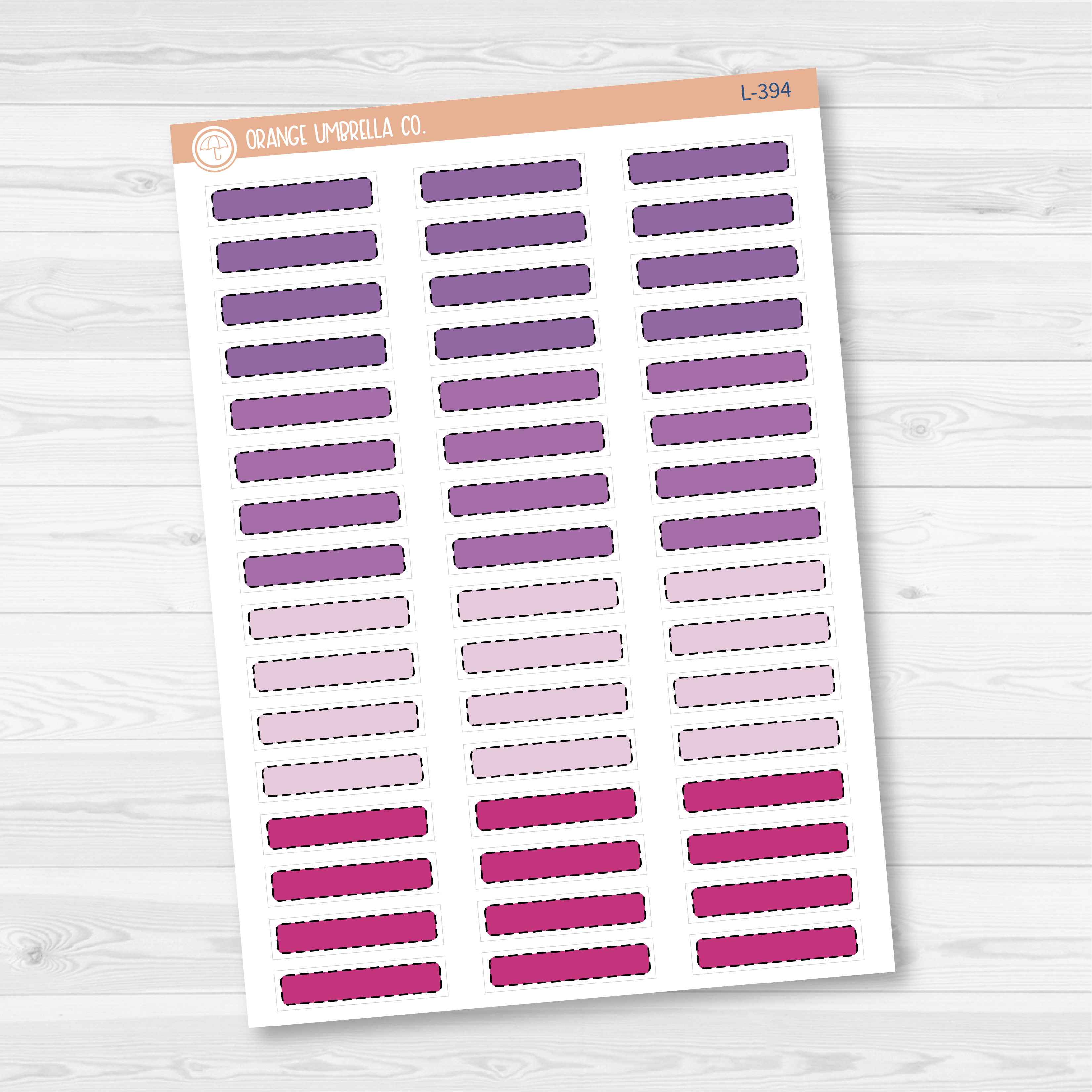 Hobonichi Cousin Stitched Skinny Labels Planner Stickers | Bright | L-392-394