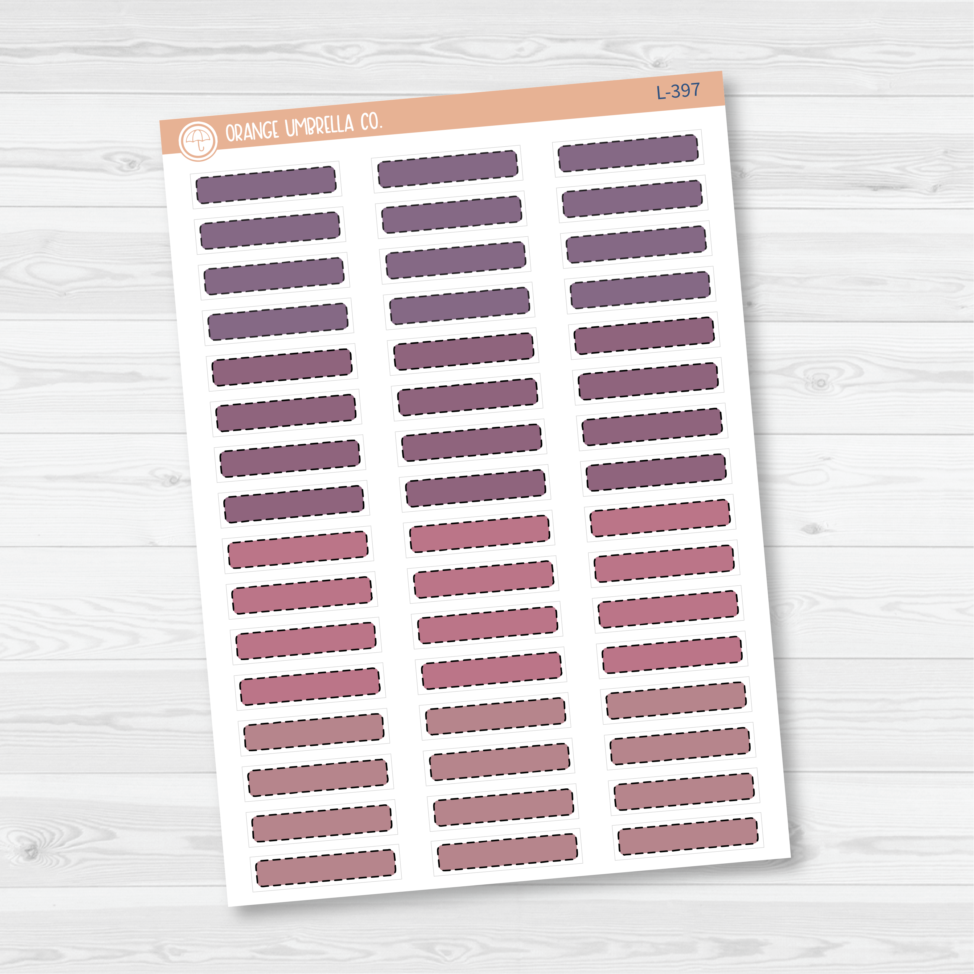 Hobonichi Cousin Stitched Skinny Labels Planner Stickers | Muted | L-395-397