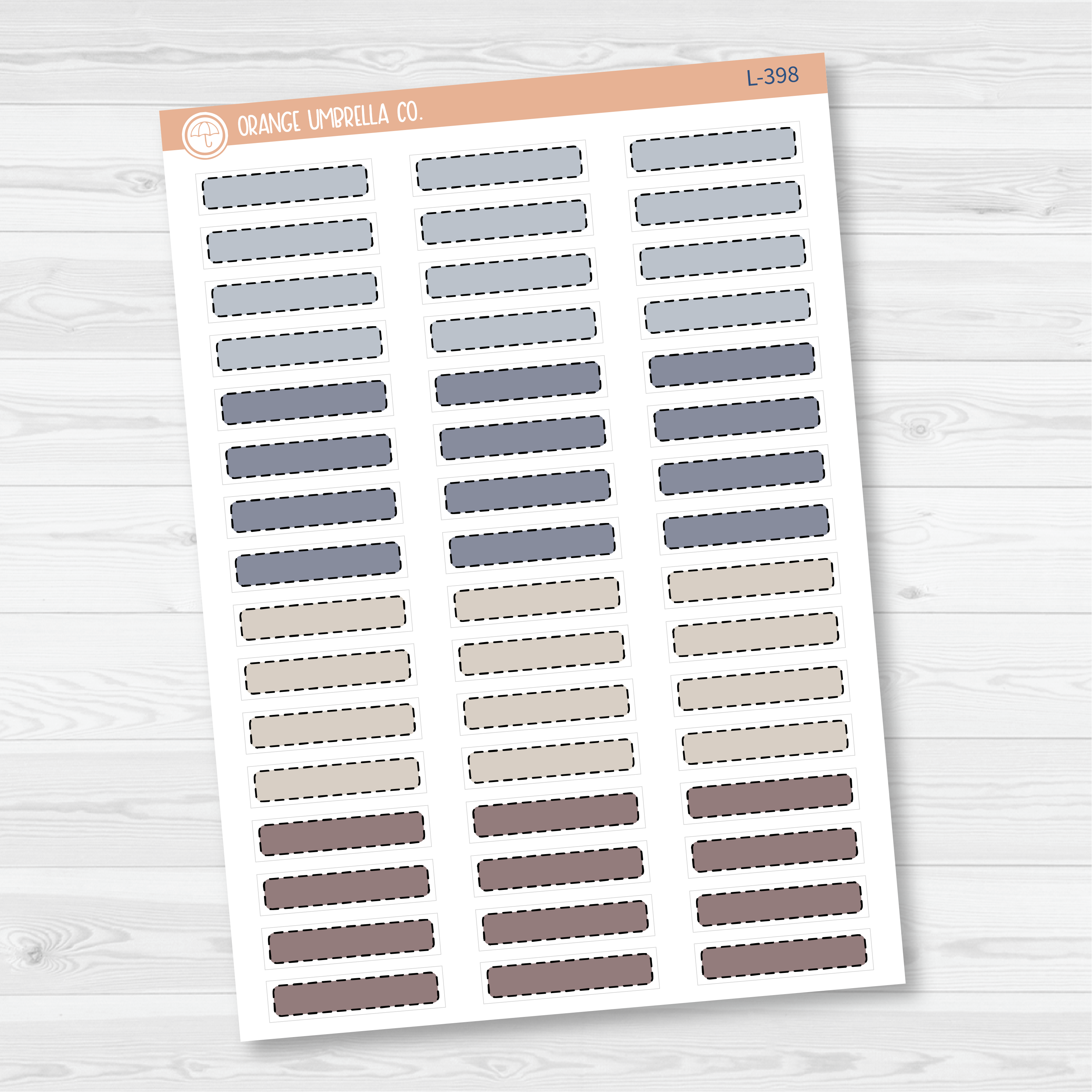 Hobonichi Cousin Stitched Skinny Labels Planner Stickers | Neutrals | L-398-399