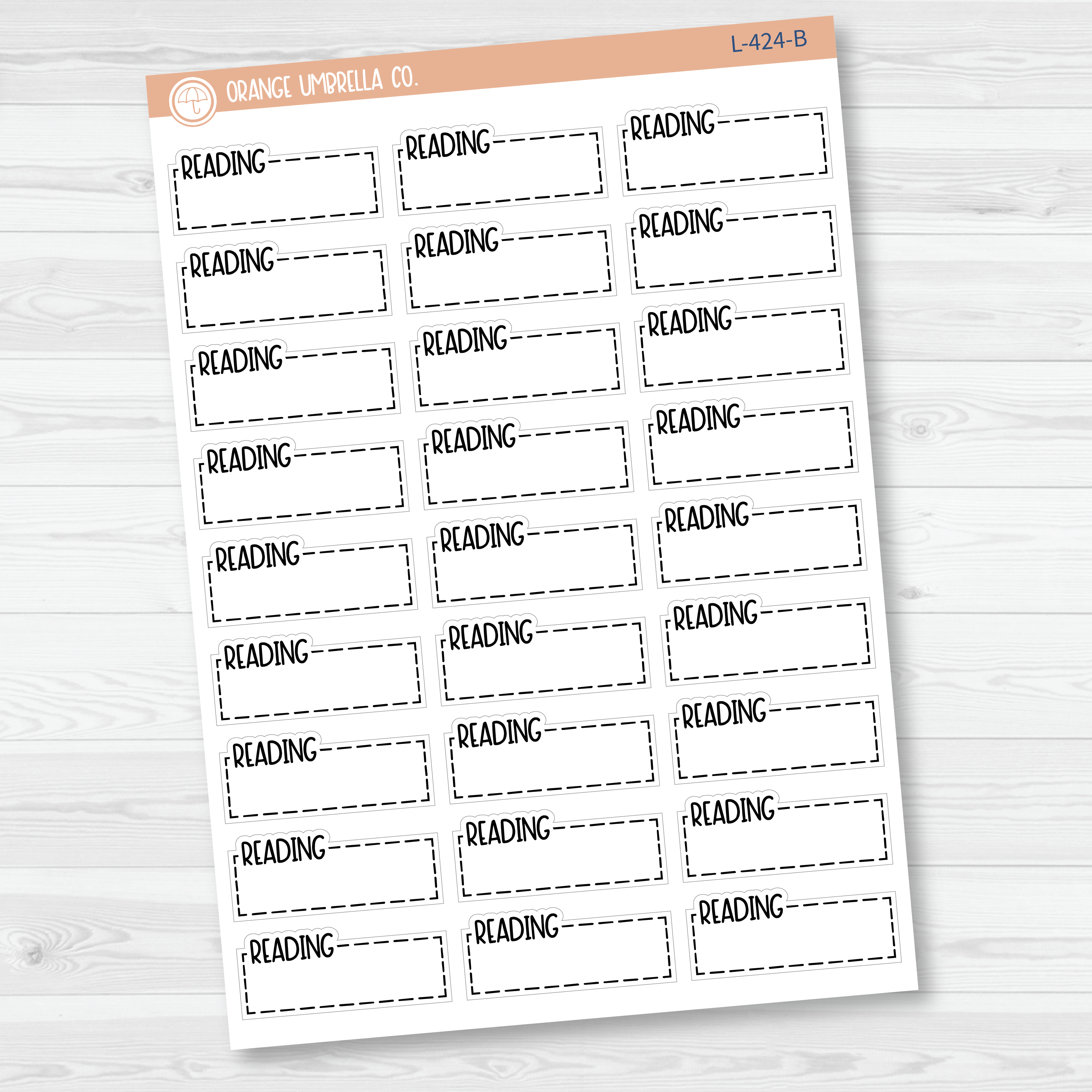 Reading Stitched Quarter Box Planner Stickers | L-424