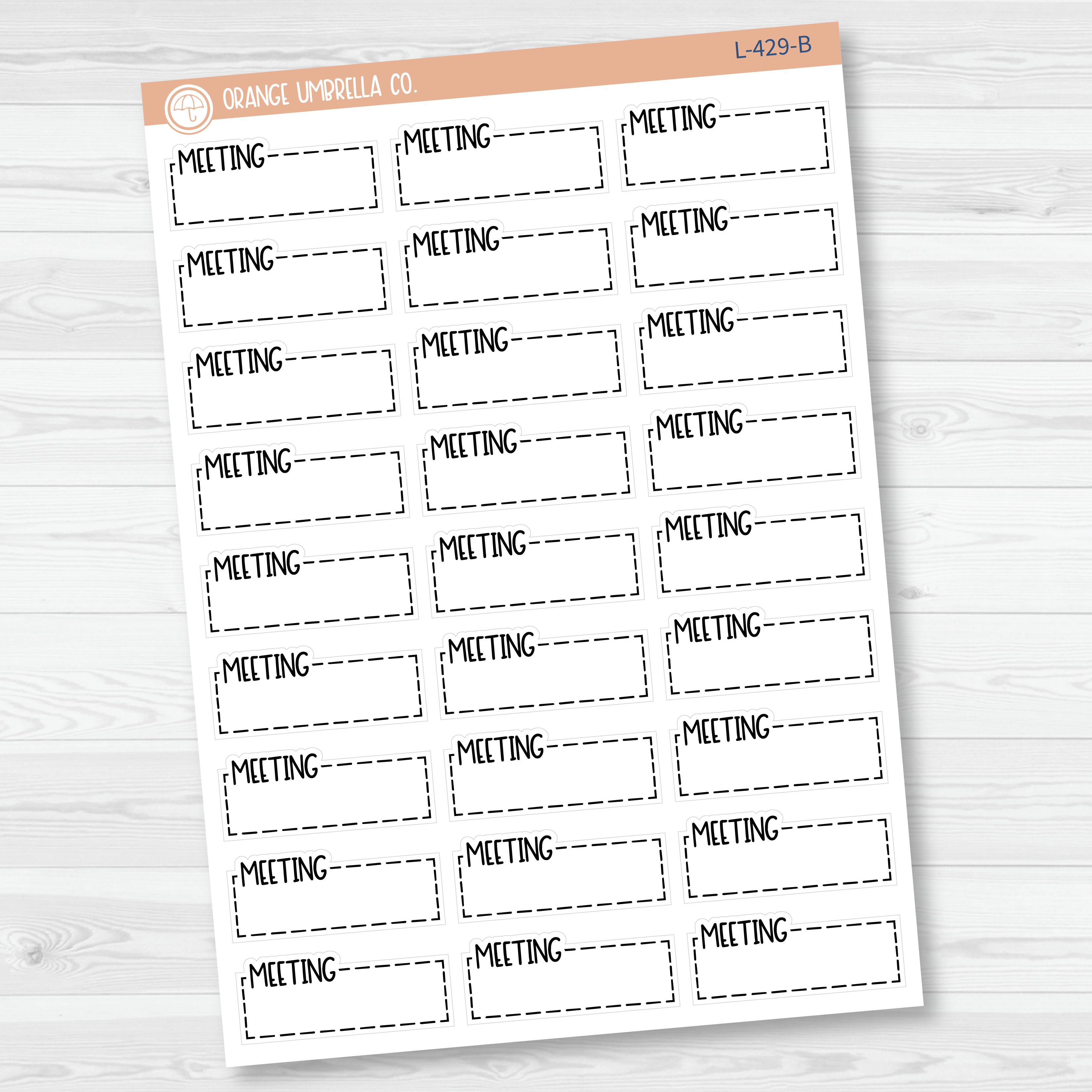 Meeting Stitched Quarter Box Planner Stickers | L-429