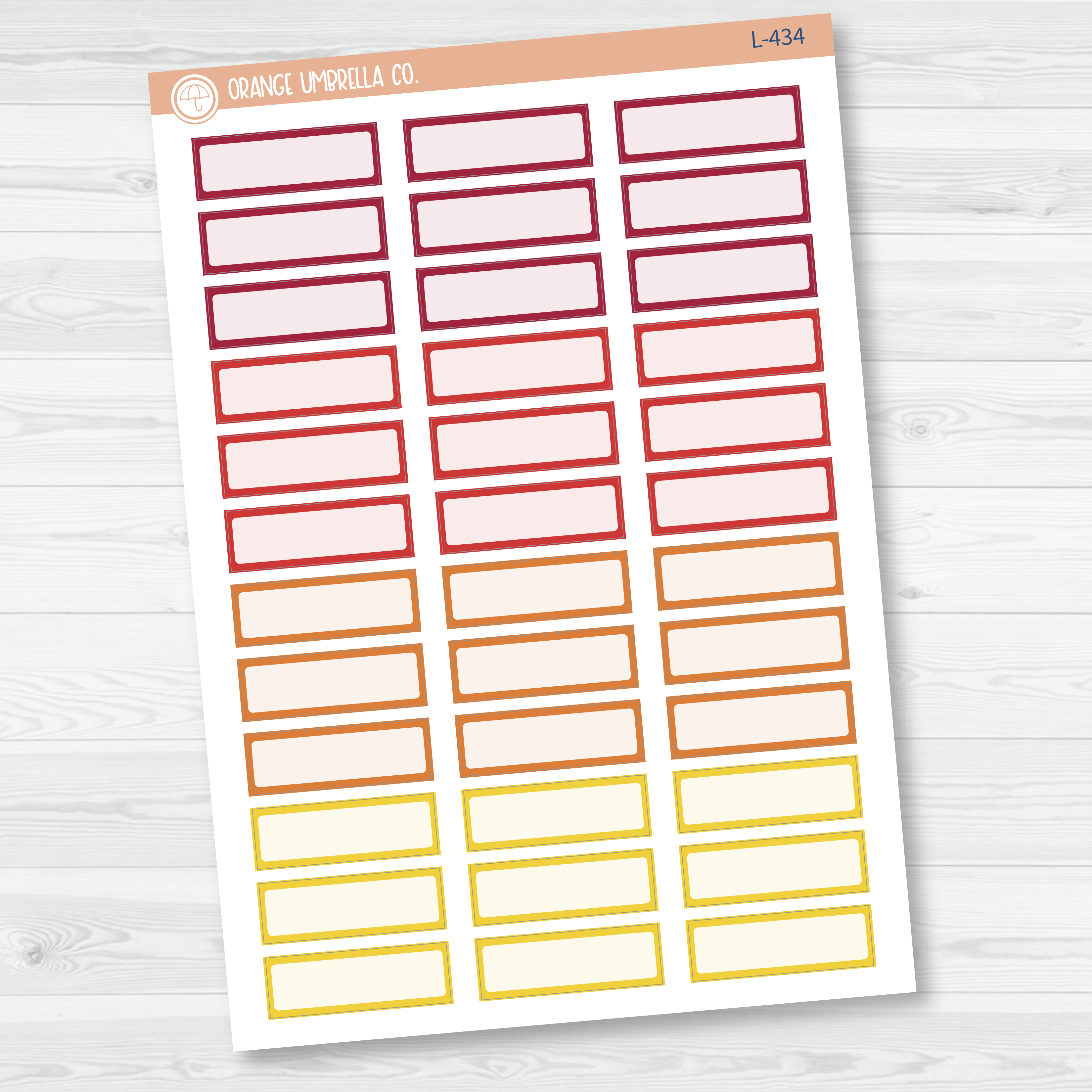Hobonichi Label Quarter Box Planner Stickers | Brights | L-434-L-436