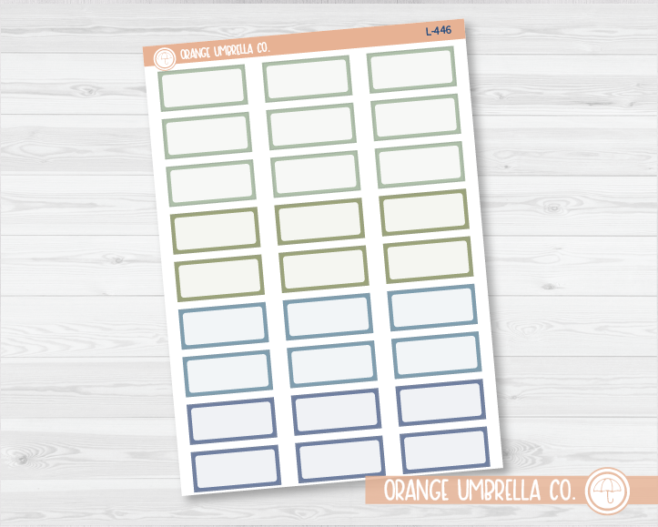 Hobonichi One Third Box Basic Planner Stickers | Muted | L-445-L-448