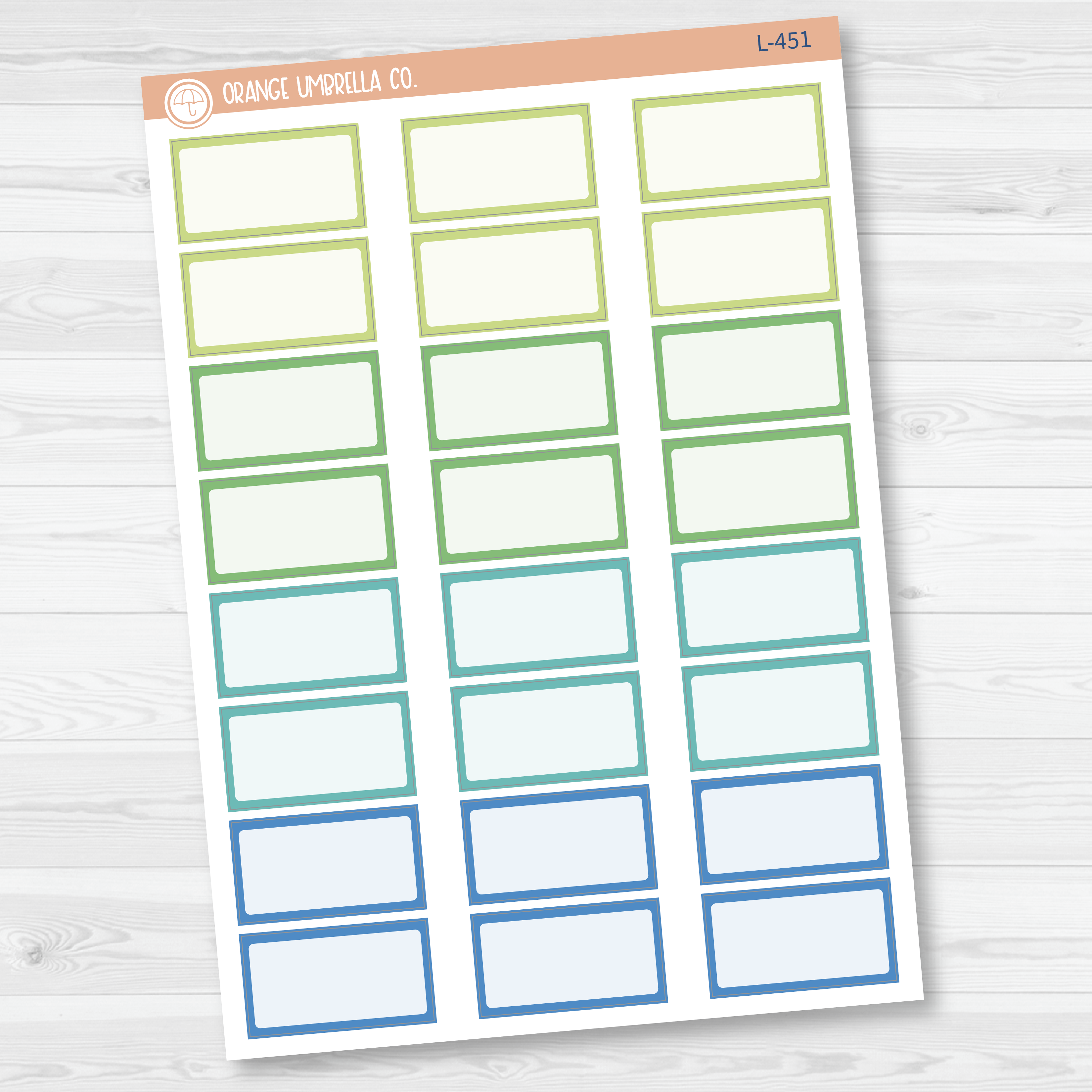 Hobonichi Half Box Basic Planner Stickers | Brights | L-450L-451-L-452