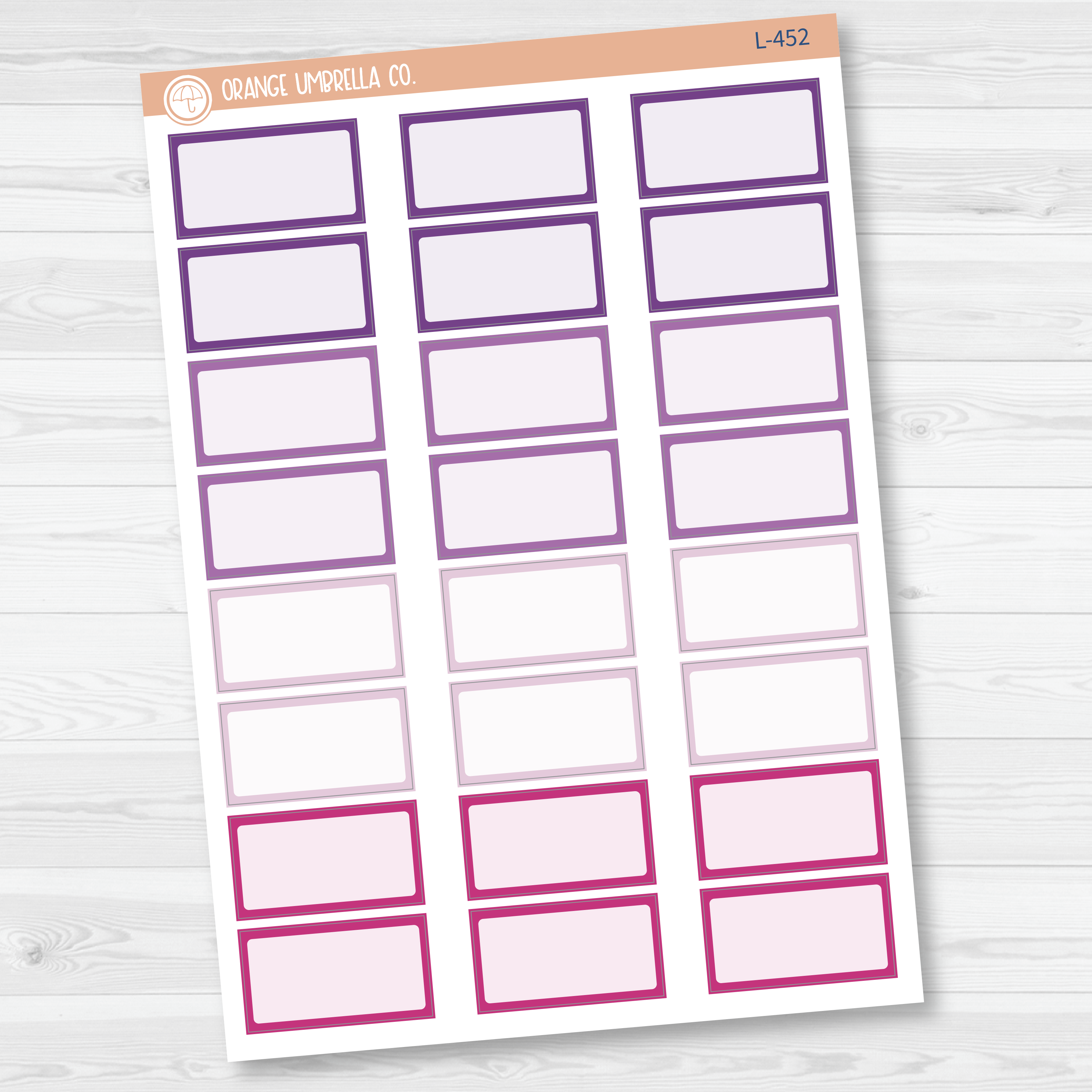 Hobonichi Half Box Basic Planner Stickers | Brights | L-450L-451-L-452
