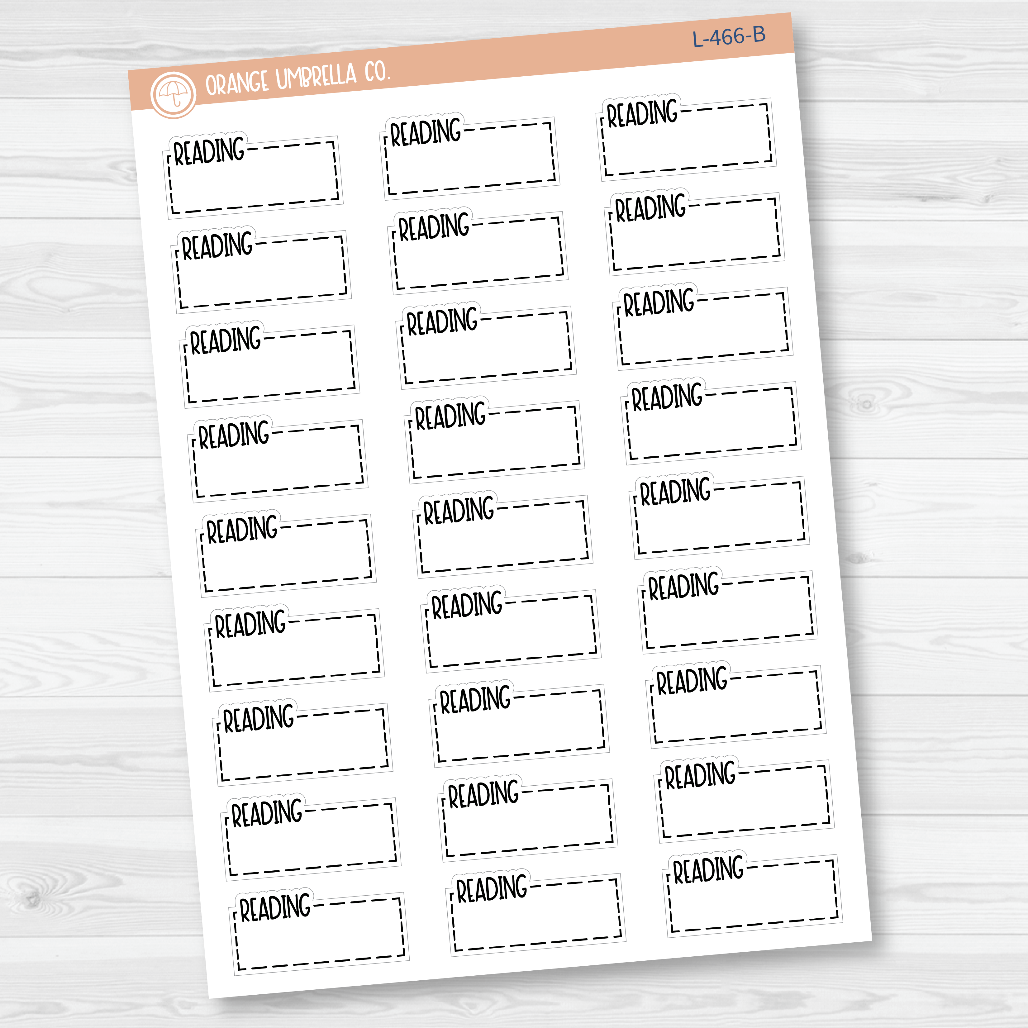 Reading Hobonichi Cousin Stitched Quarter Box Planner Stickers | L-466