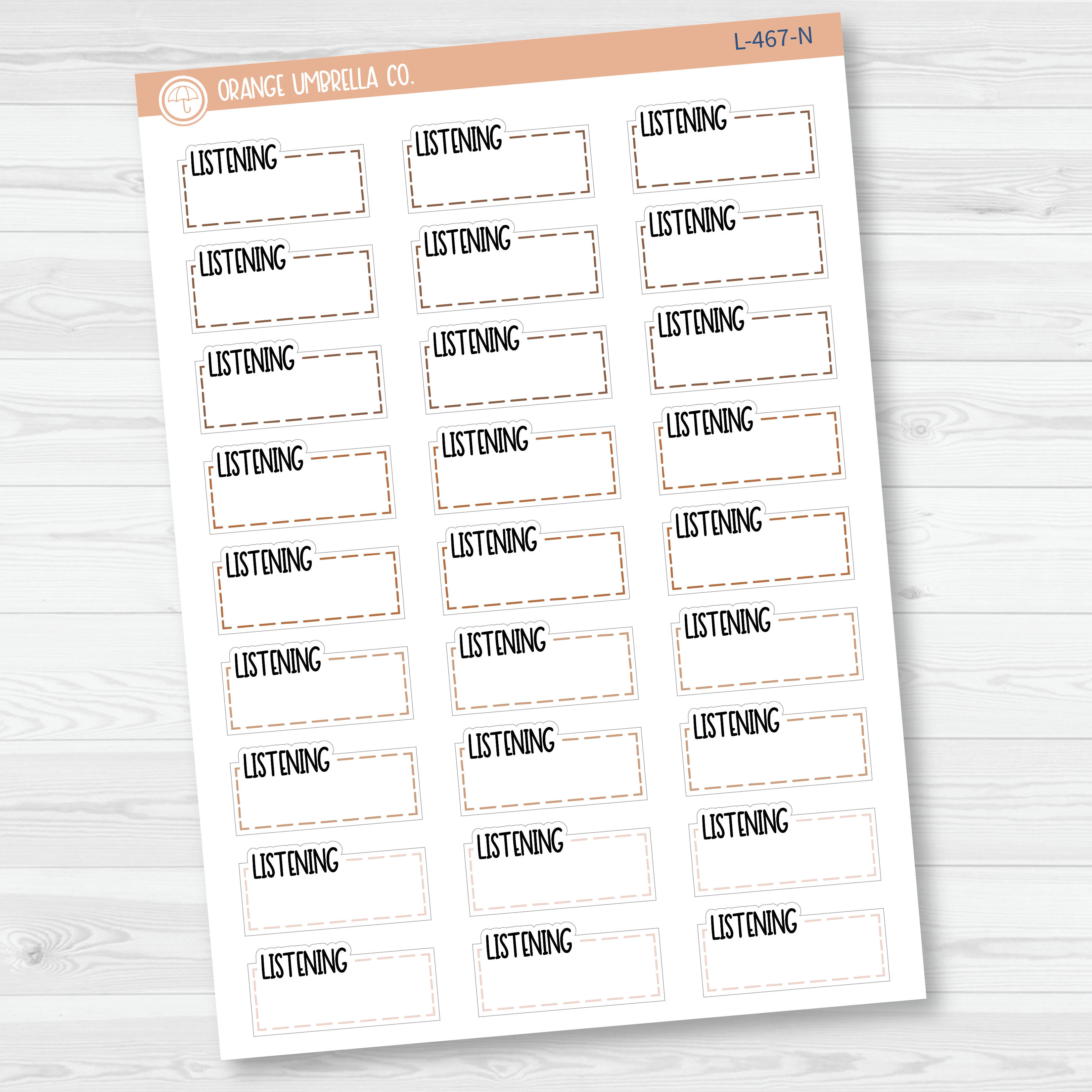 Listening Hobonichi Cousin Stitched Quarter Box Planner Stickers | L-467