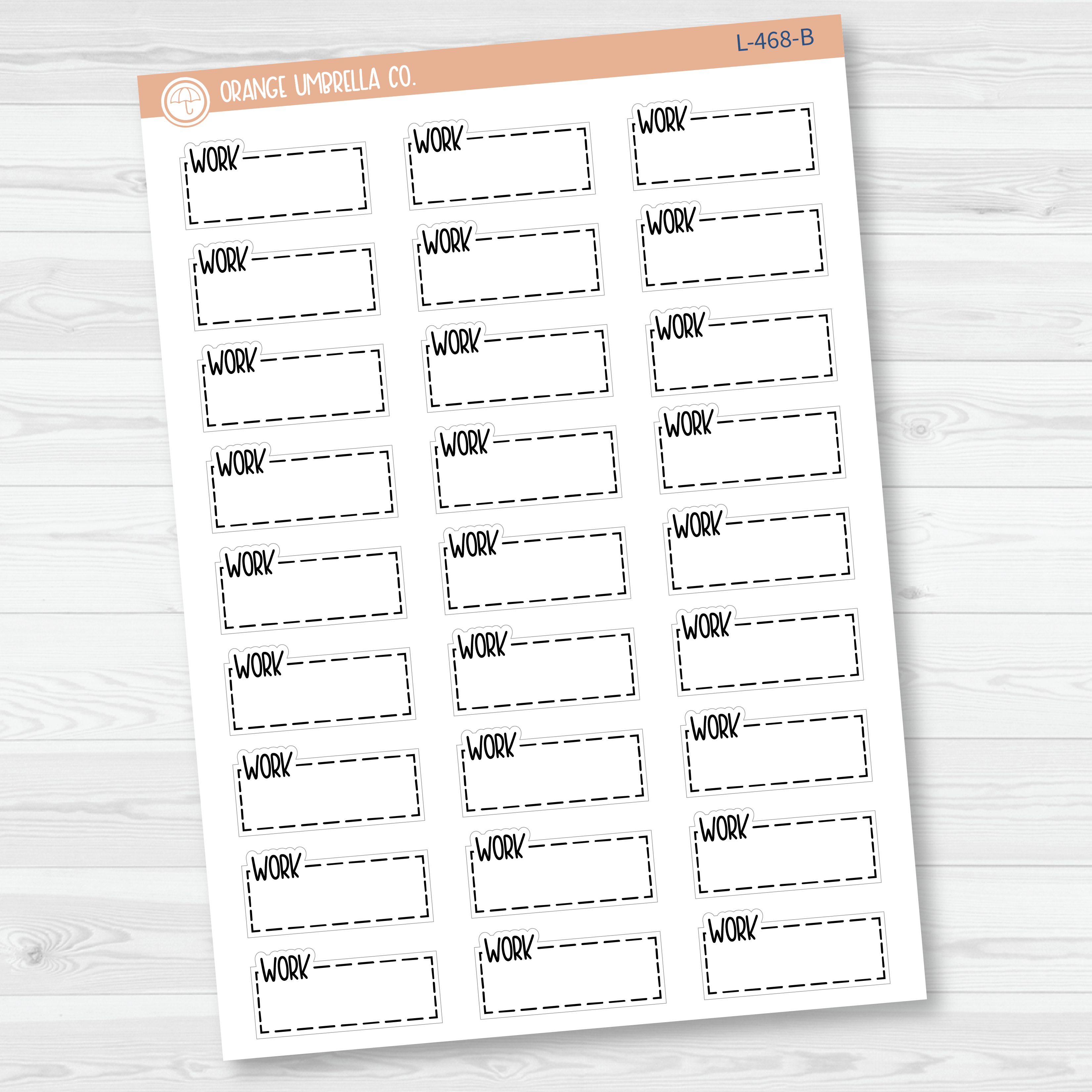 Work Hobonichi Cousin Stitched Quarter Box Planner Stickers | L-468