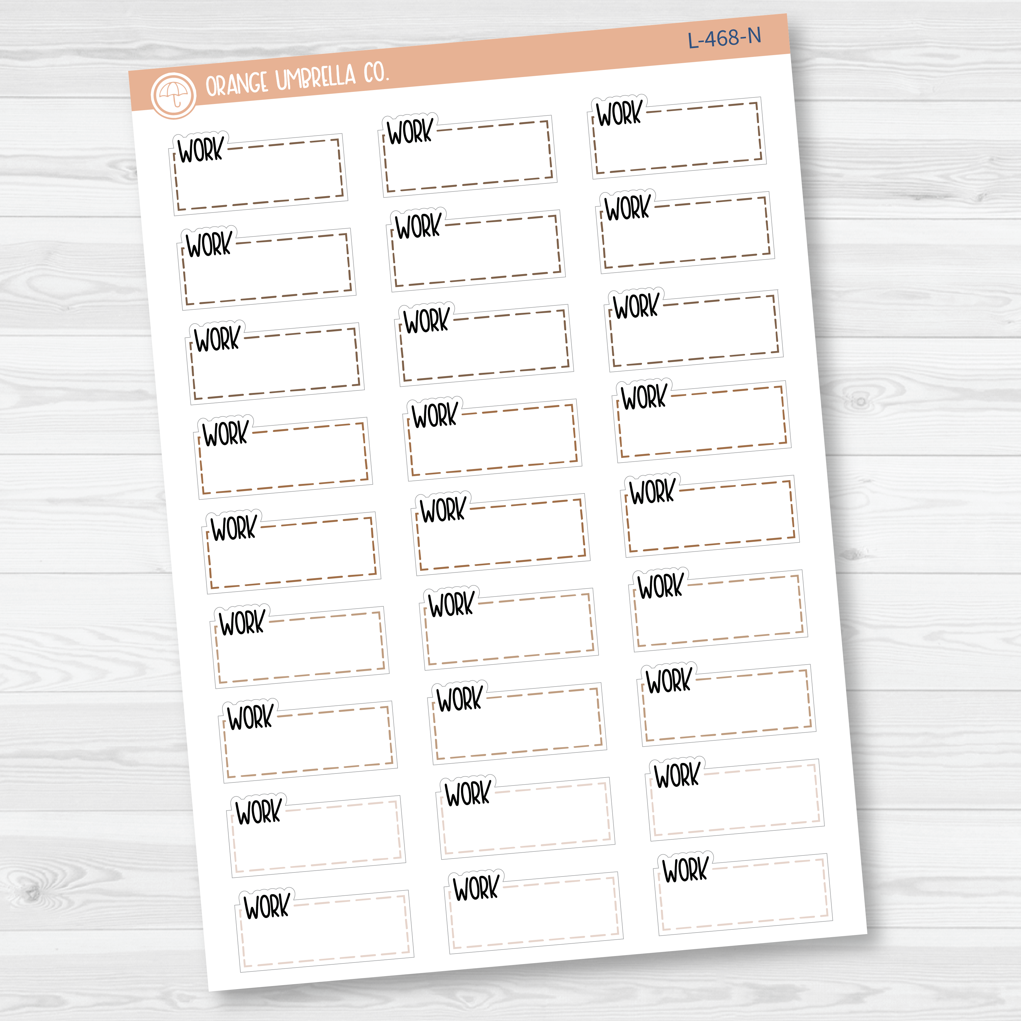 Work Hobonichi Cousin Stitched Quarter Box Planner Stickers | L-468