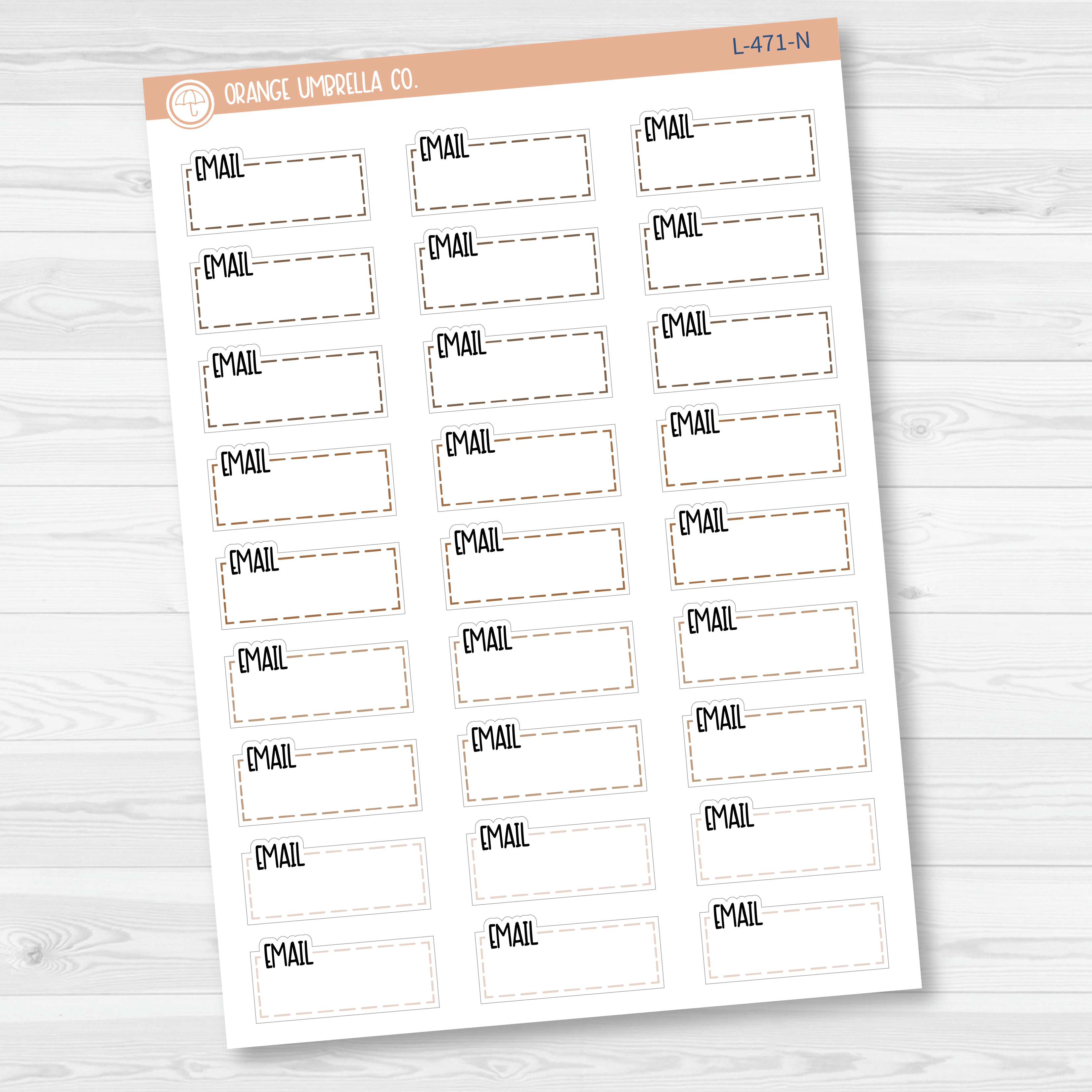 Email, To Email Hobonichi Cousin Stitched Quarter Box Planner Stickers | L-471