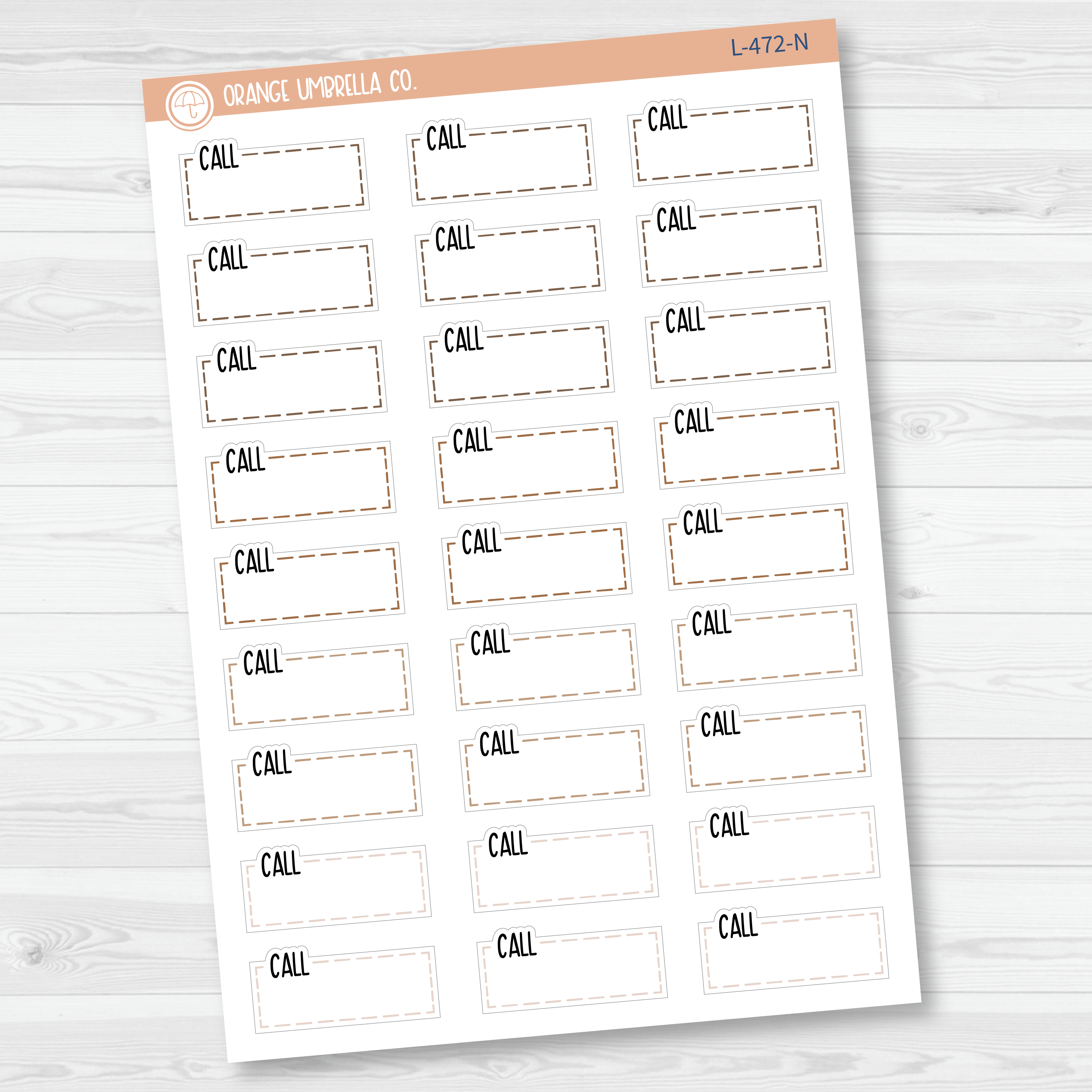 Call; To Call Hobonichi Cousin Stitched Quarter Box Planner Stickers | L-472
