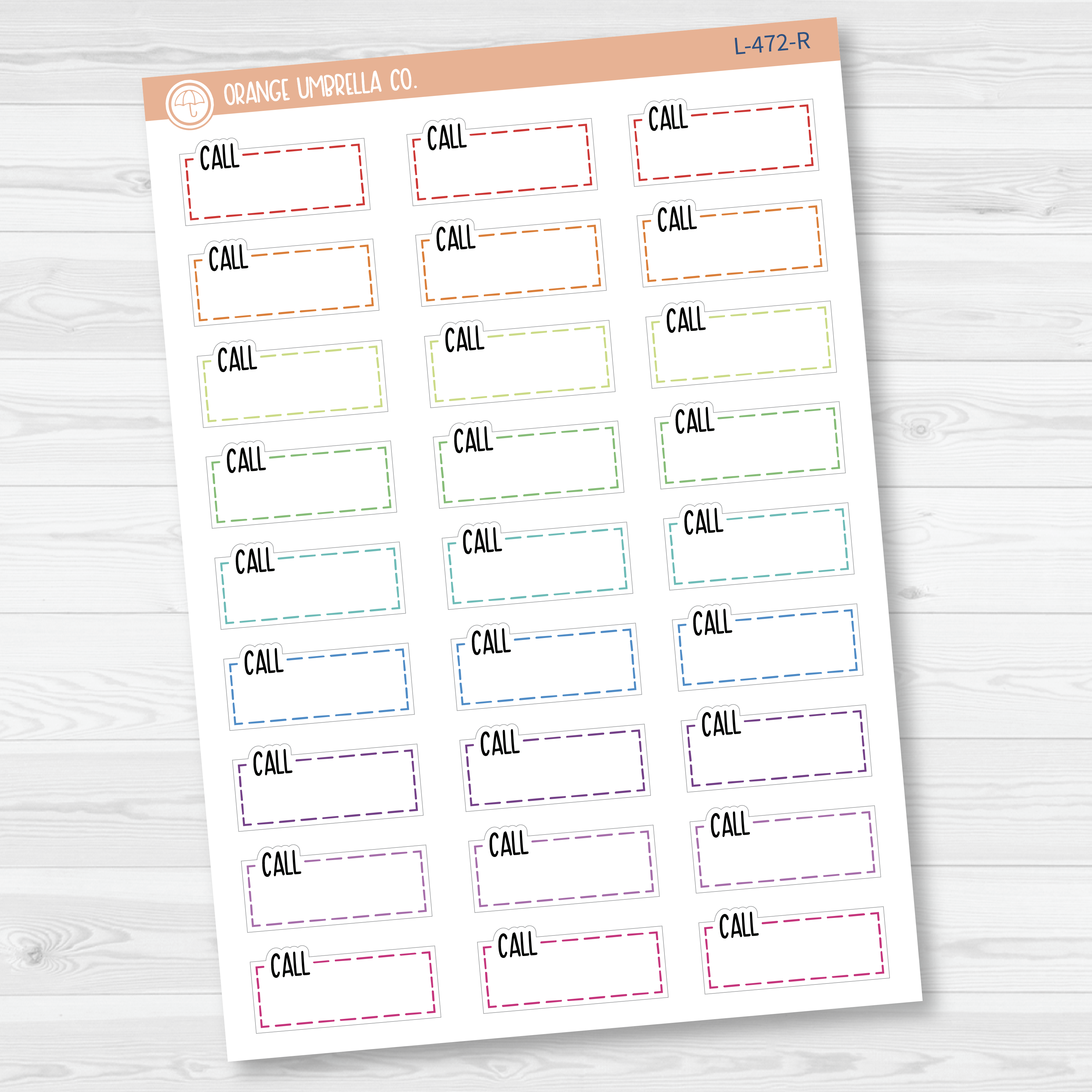 Call; To Call Hobonichi Cousin Stitched Quarter Box Planner Stickers | L-472