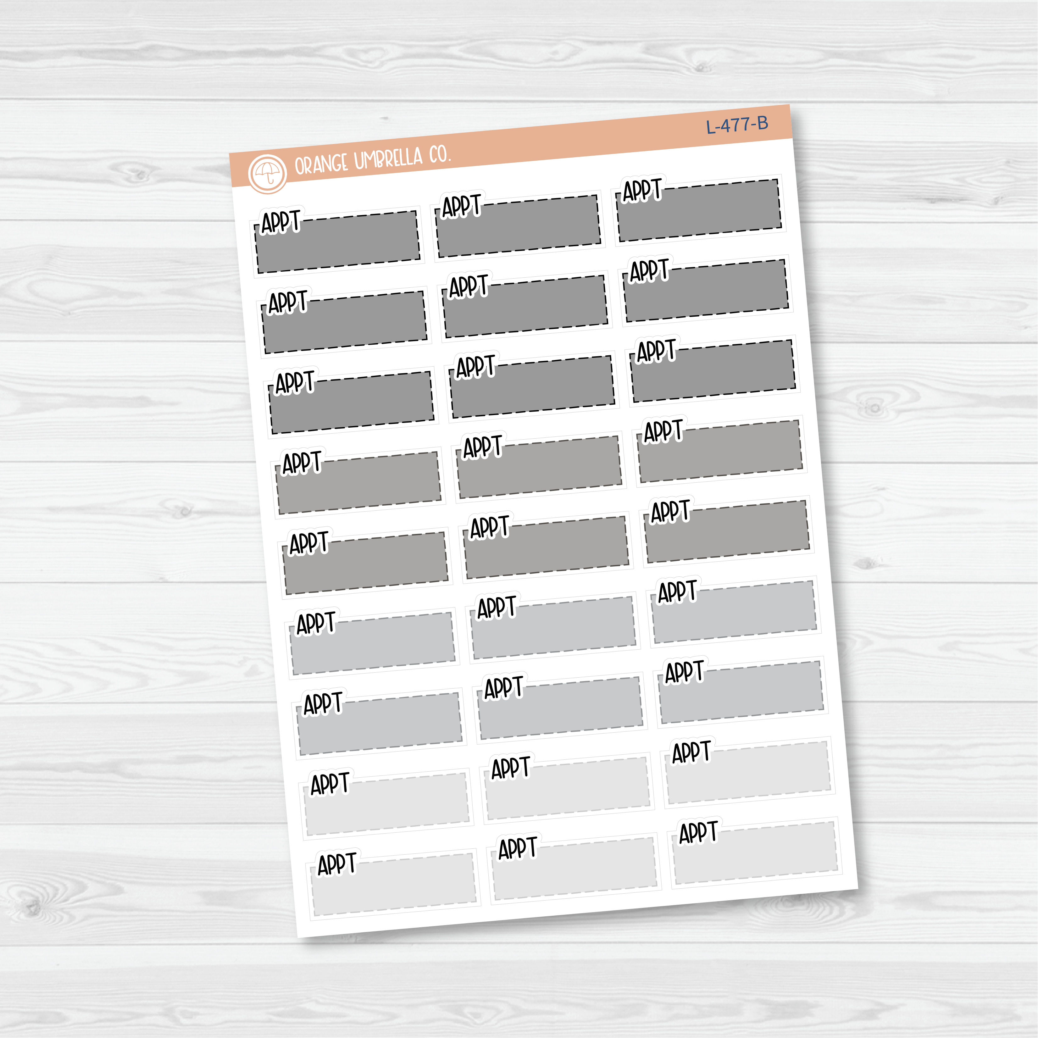 Appt Color Stitched Quarter Box Planner Stickers | L-477