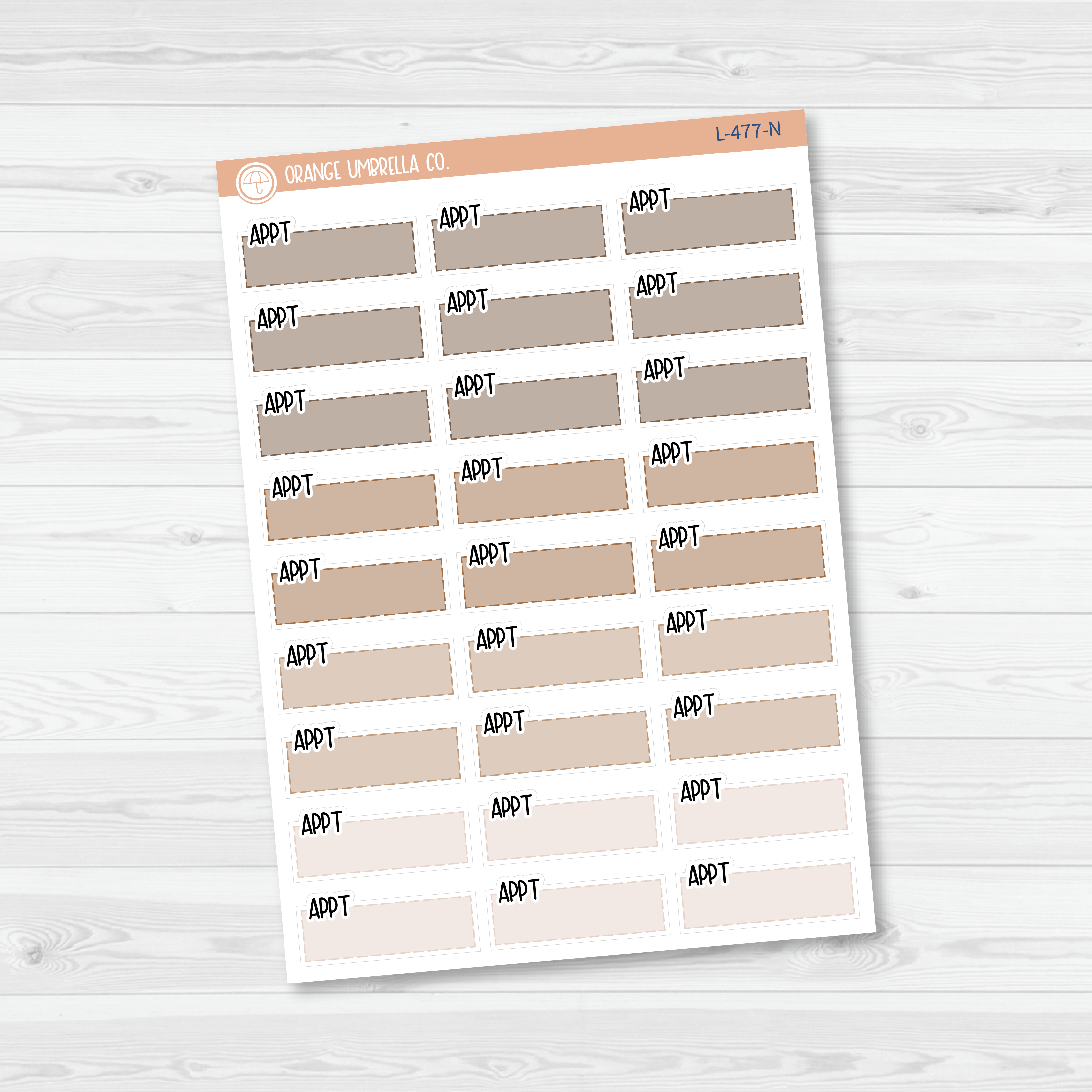 Appt Color Stitched Quarter Box Planner Stickers | L-477