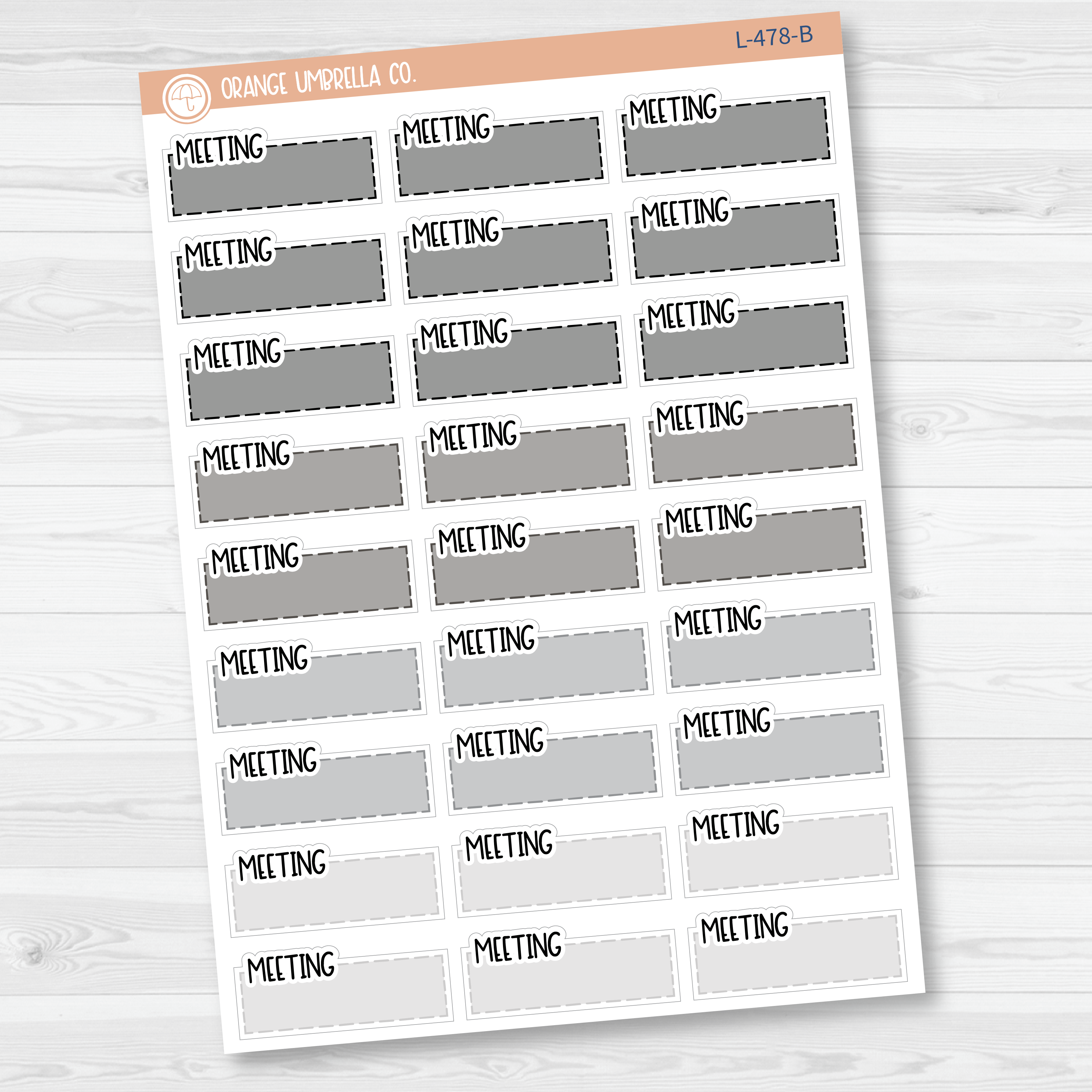Meeting Color Stitched Quarter Box Planner Stickers | L-478