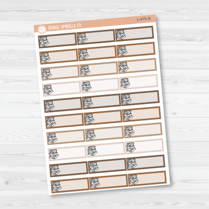 Book Stack / Reading Tracker Color Label & Icon Planner Stickers | L-479
