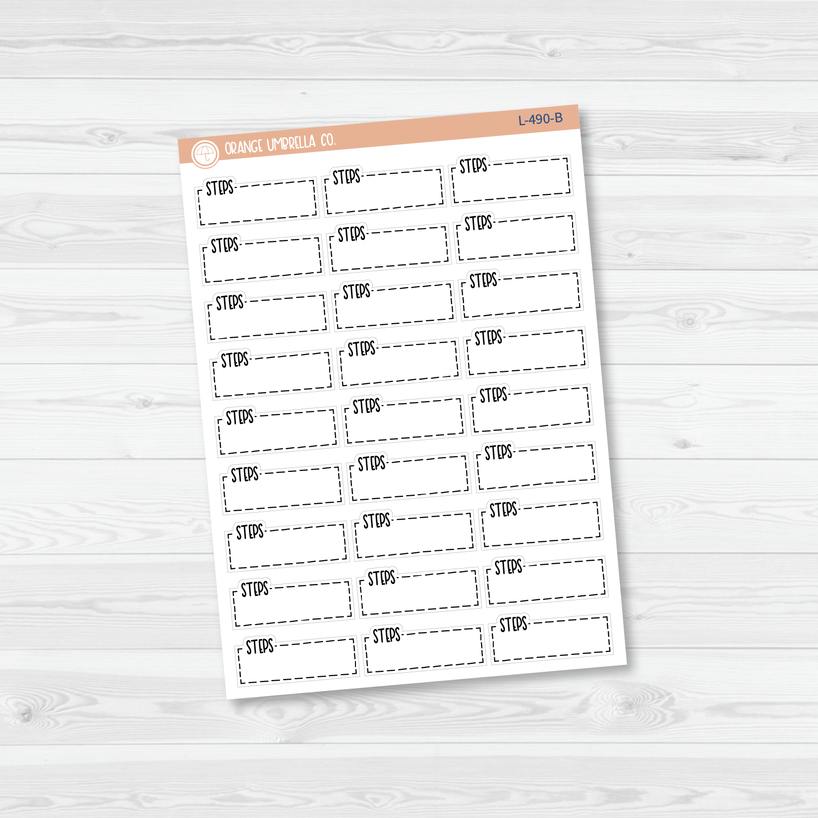 Steps Stitched Quarter Box Planner Stickers | L-490