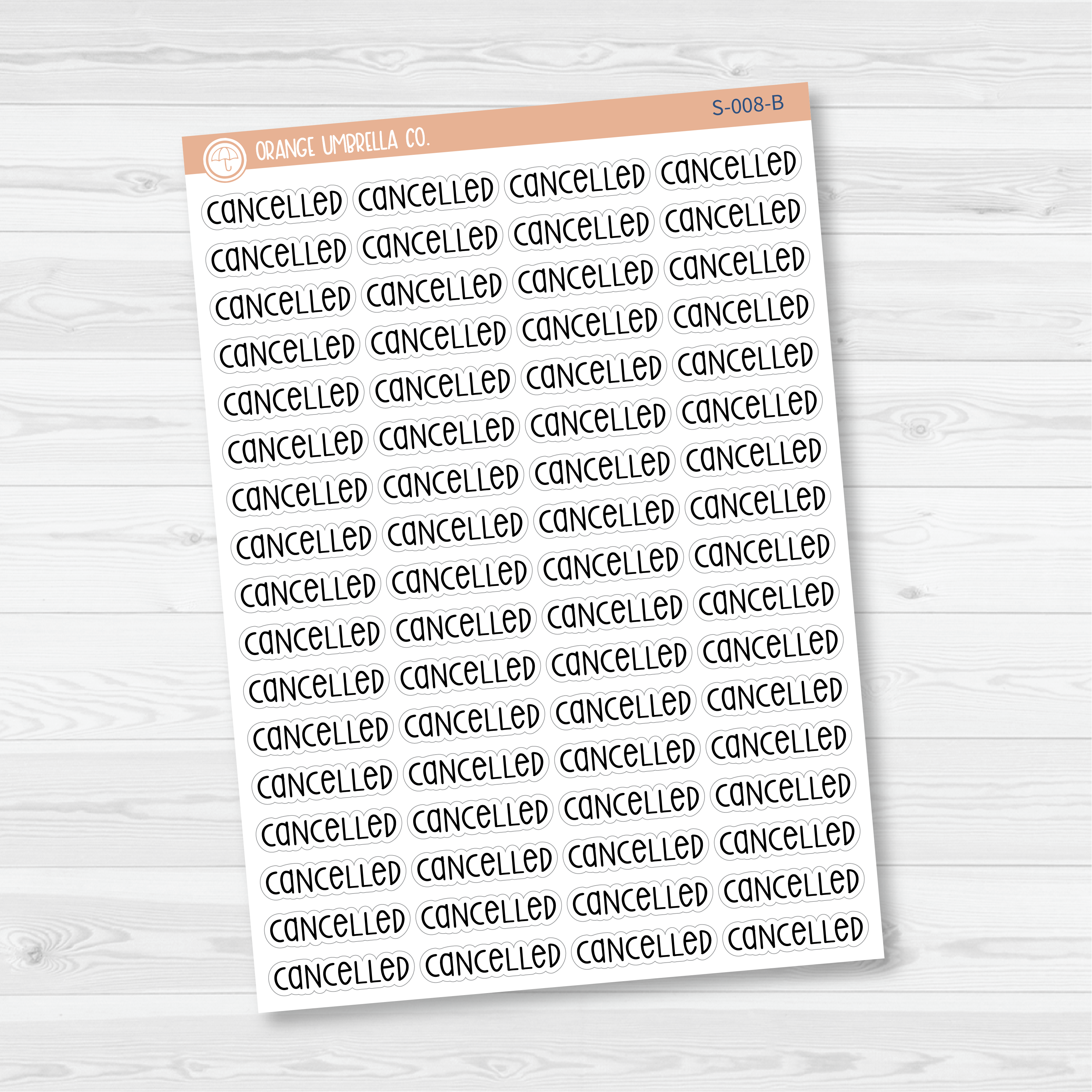 Cancelled Script Planner Stickers | F3 | S-008