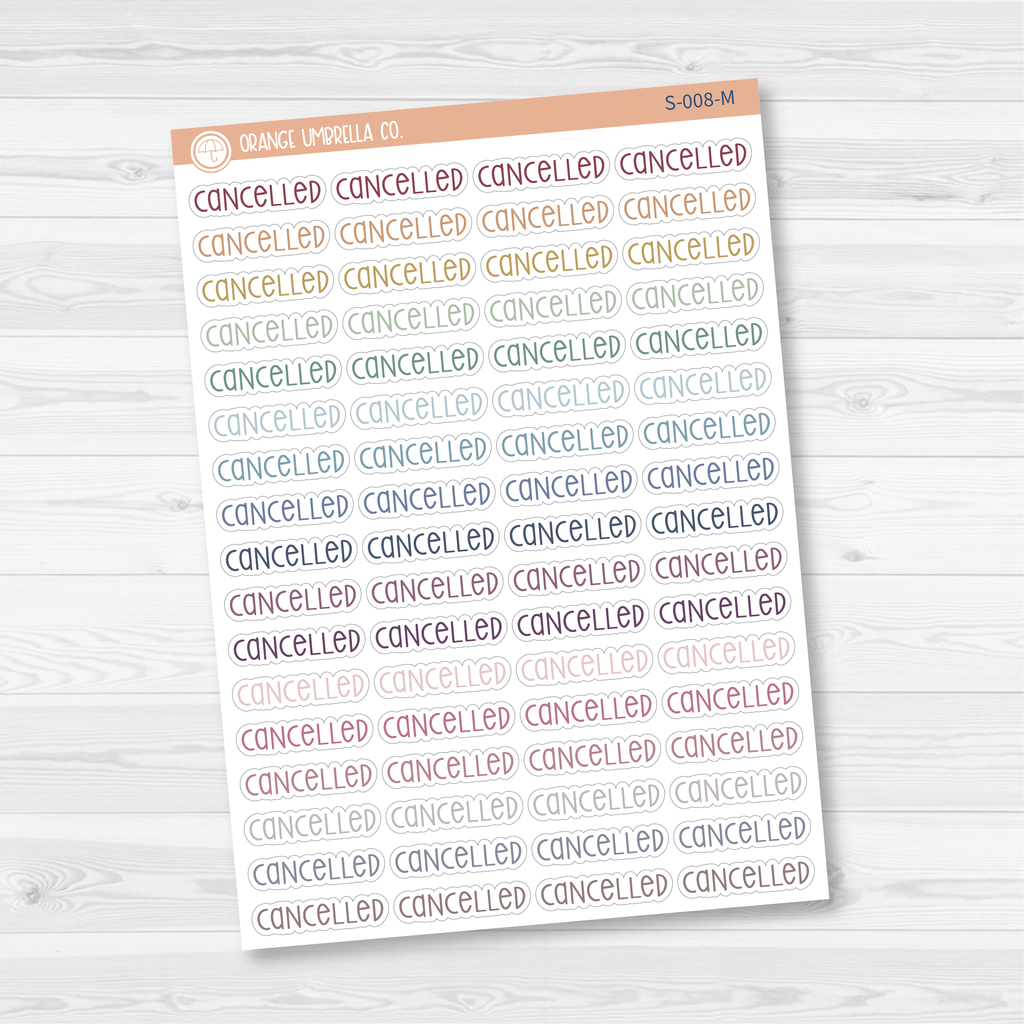 Cancelled Script Planner Stickers | F3 | S-008
