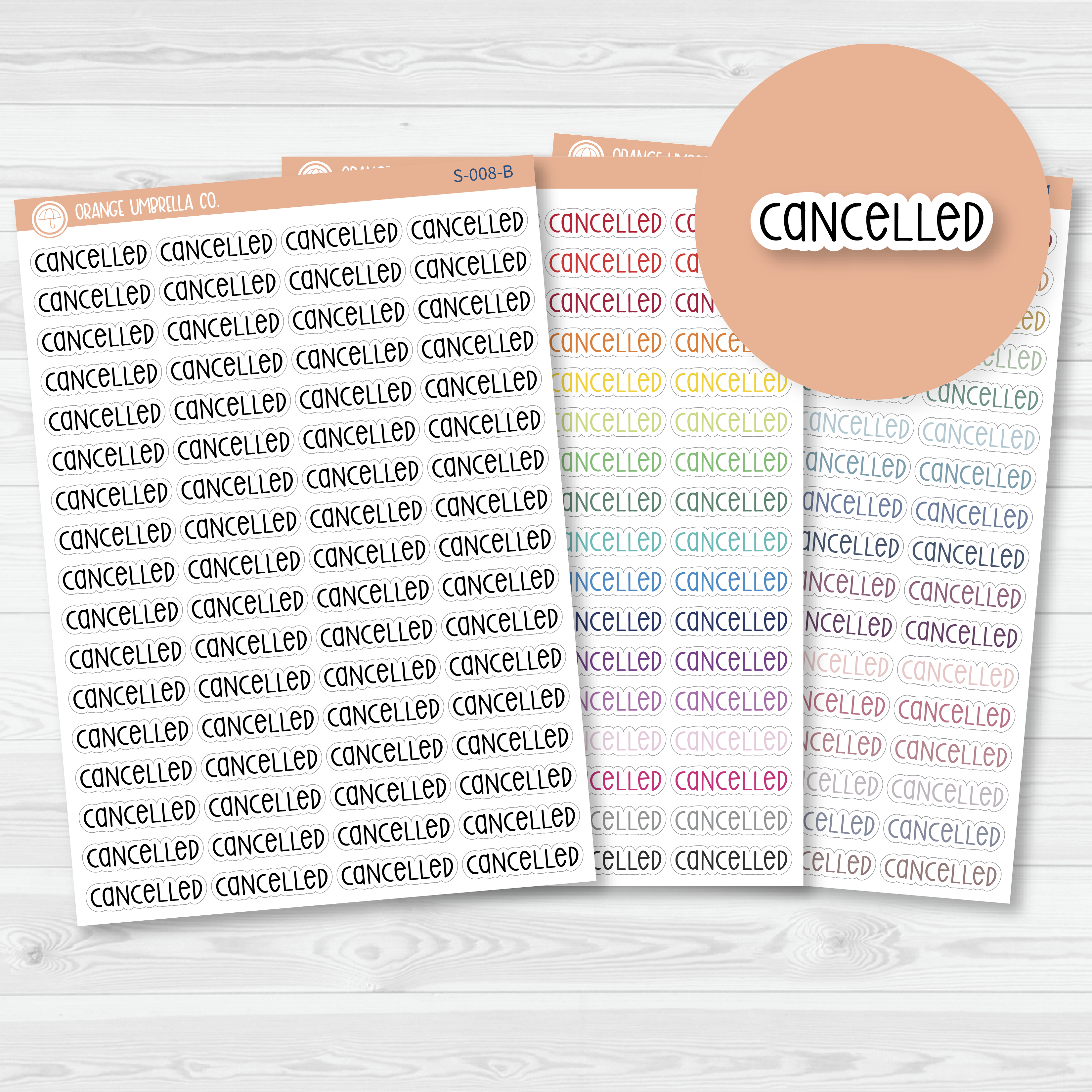 Cancelled Script Planner Stickers | F3 | S-008