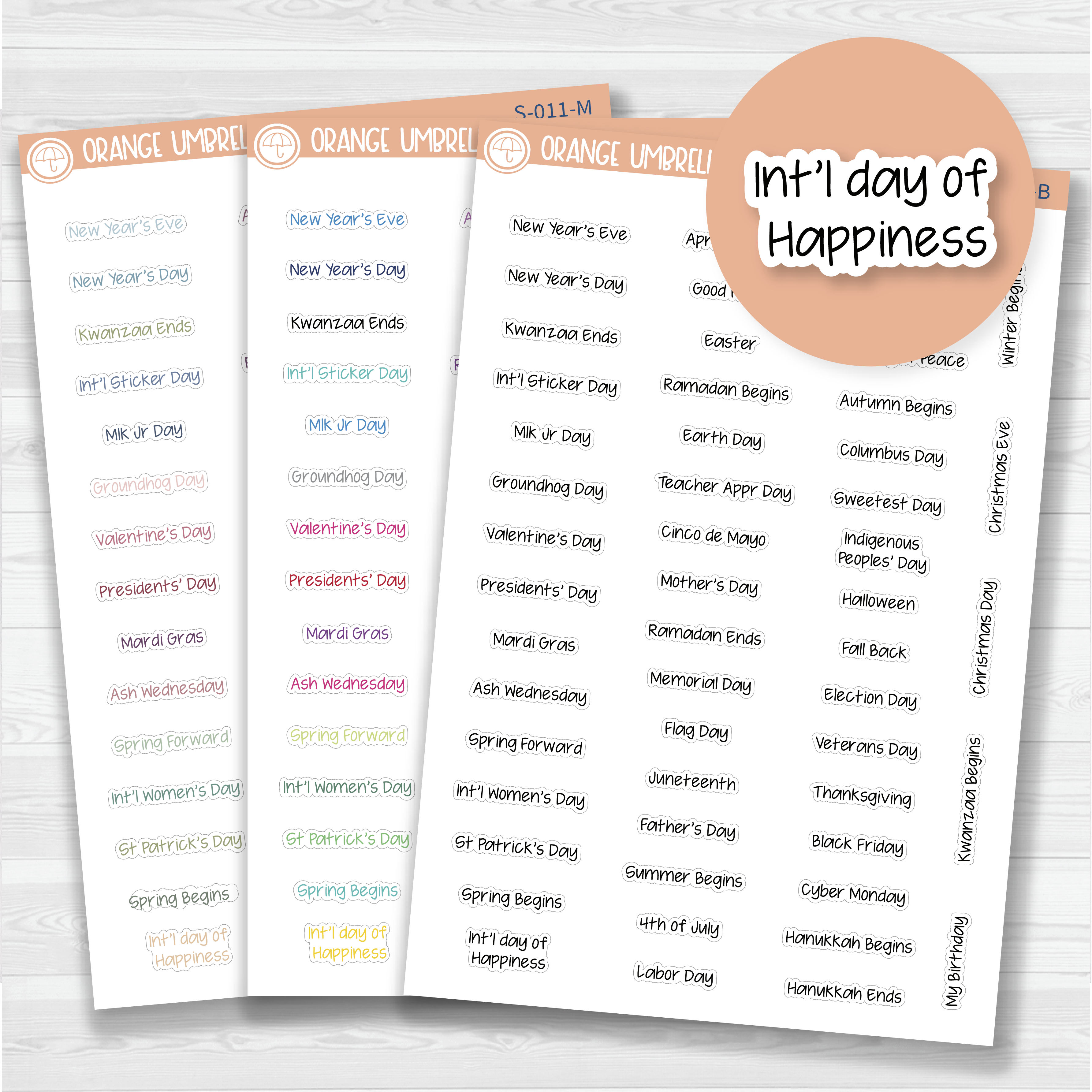 US Holidays Jen Plans Script Planner Stickers | FJP | S-011