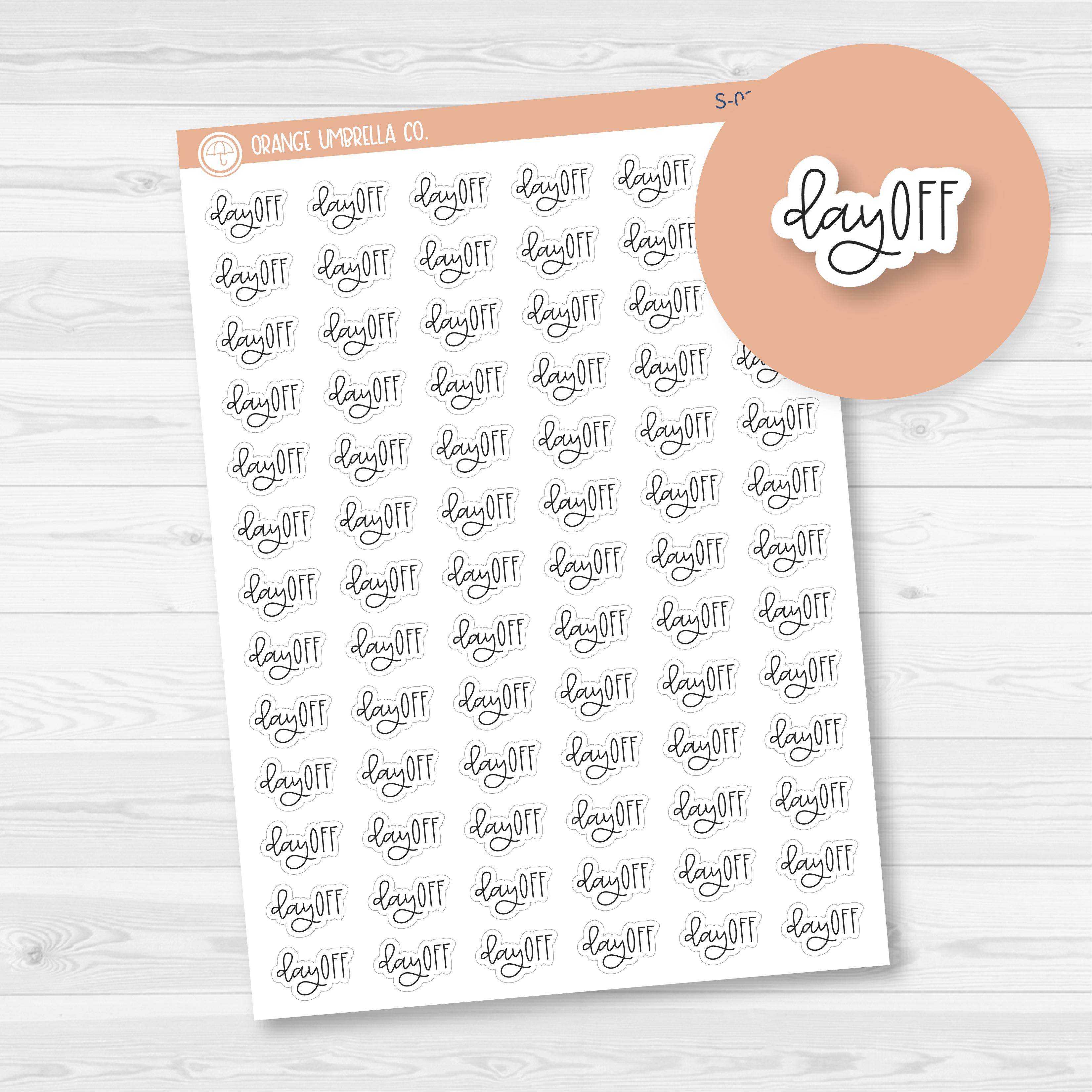 Day Off Script Planner Stickers | FC12 | S-023-B