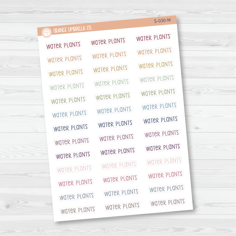CLEARANCE | Water Plants Script Planner Stickers | F3 | S-030 / 921-061-001L-WH