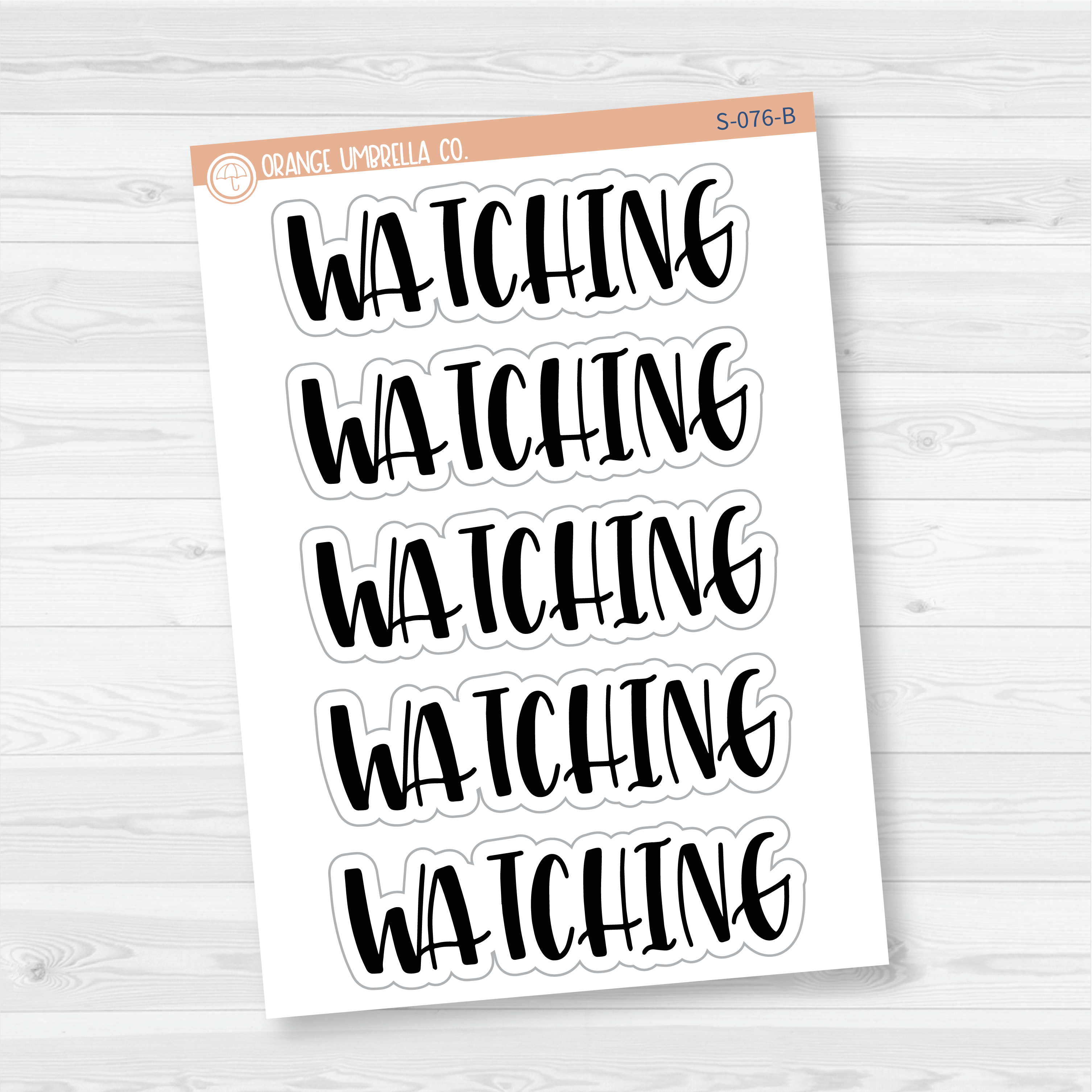Watching Header Script Planner Stickers | F1 | S-076-B