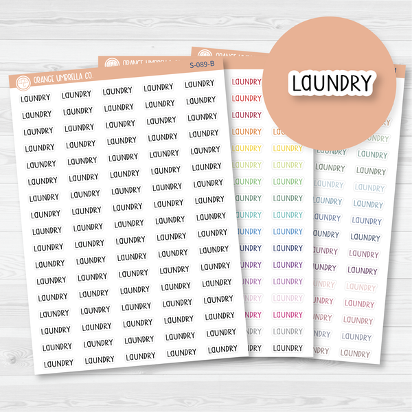 CLEARANCE | Laundry Script Planner Stickers | F3  | S-089 / 921-023