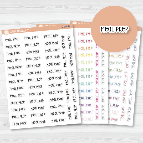 Meal Prep Script Planner Stickers | F3 | S-096 / 901-038-001L-WH