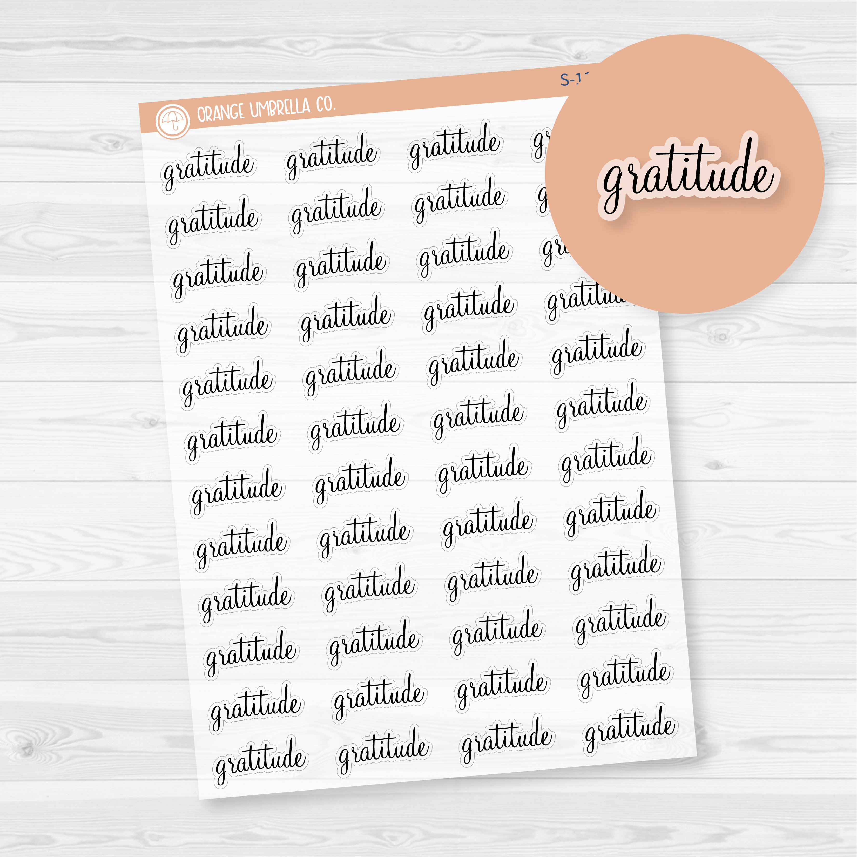 Gratitude Script Planner Stickers | F4 Clear Matte | S-115-BCM