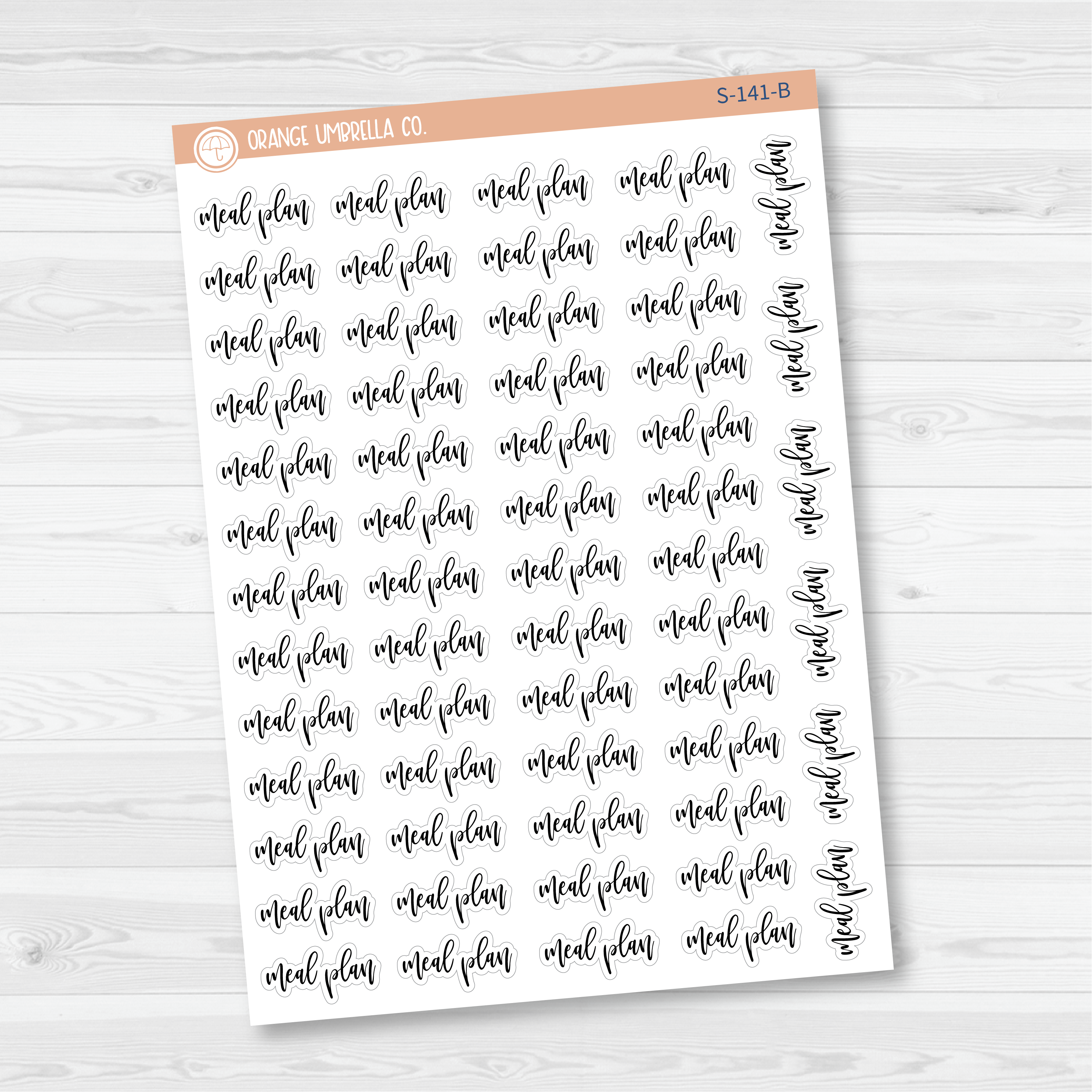 Meal Plan Script Planner Stickers | F2 | S-141