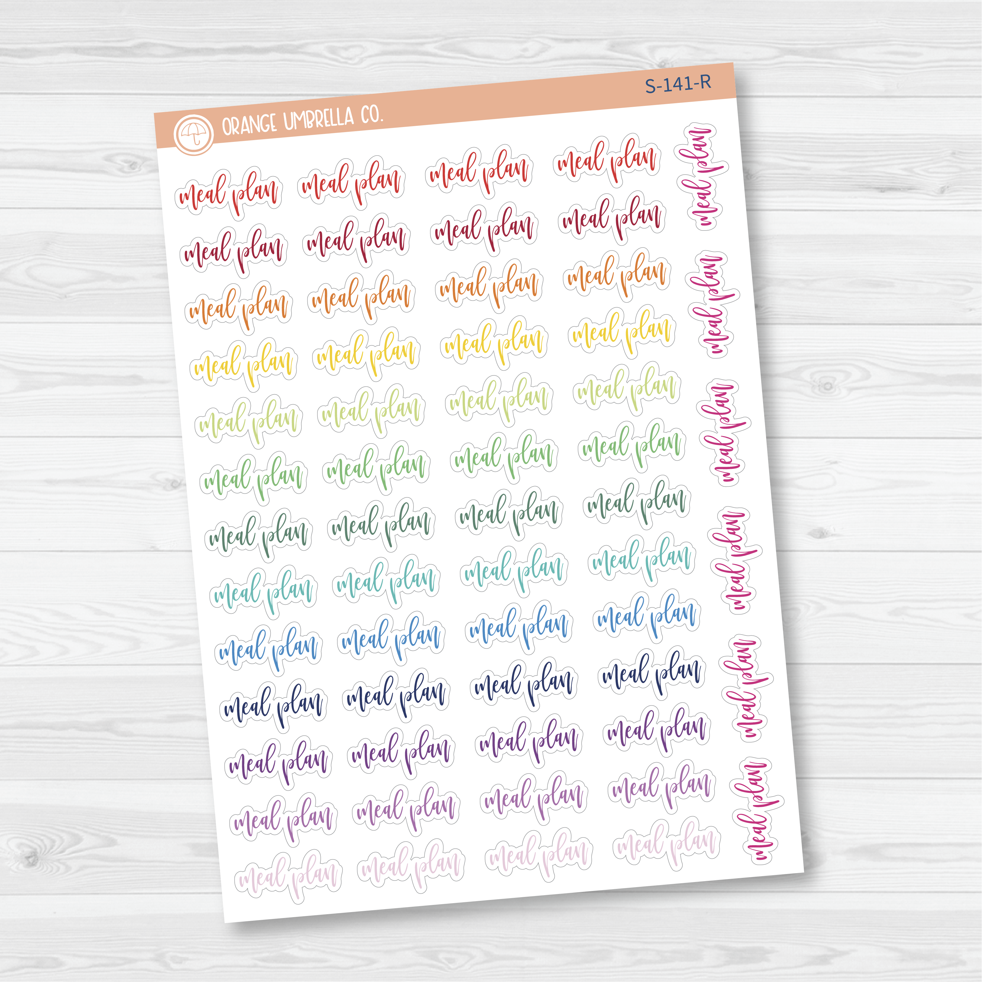 Meal Plan Script Planner Stickers | F2 | S-141