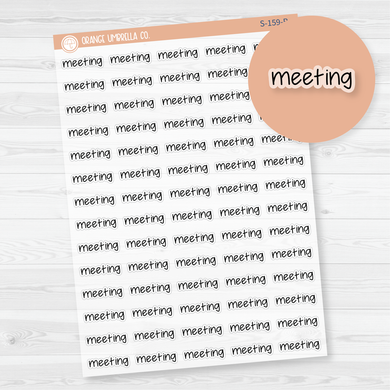 Meeting Jen Plans Script Planner Stickers | FJP Clear Matte | S-159-BCM