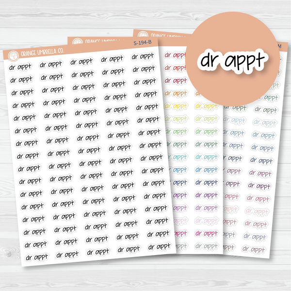 Dr. Appt Jen Plans Script Planner Stickers | FJP | S-194 / 904-135