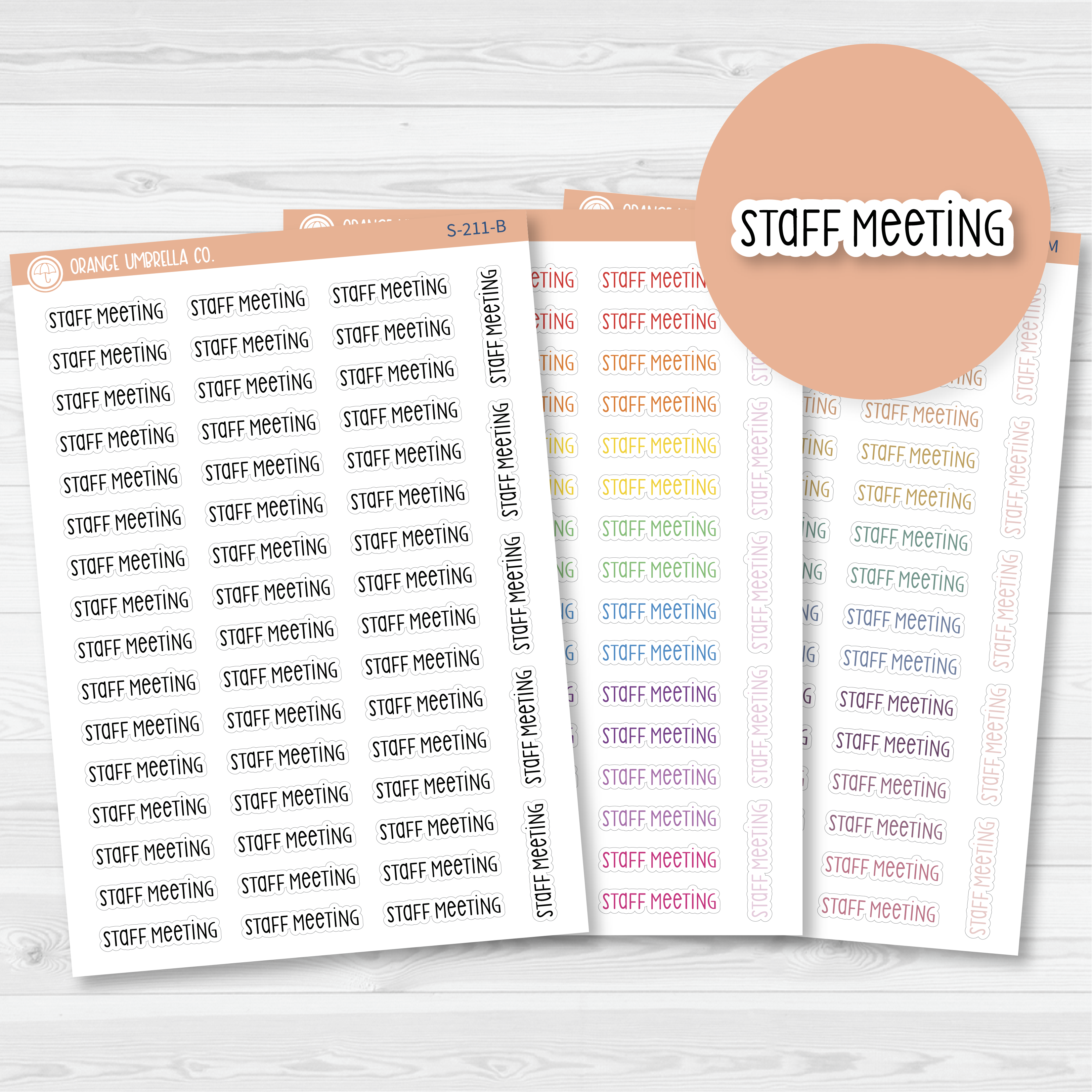 Staff Meeting Script Planner Stickers | F3 | S-211