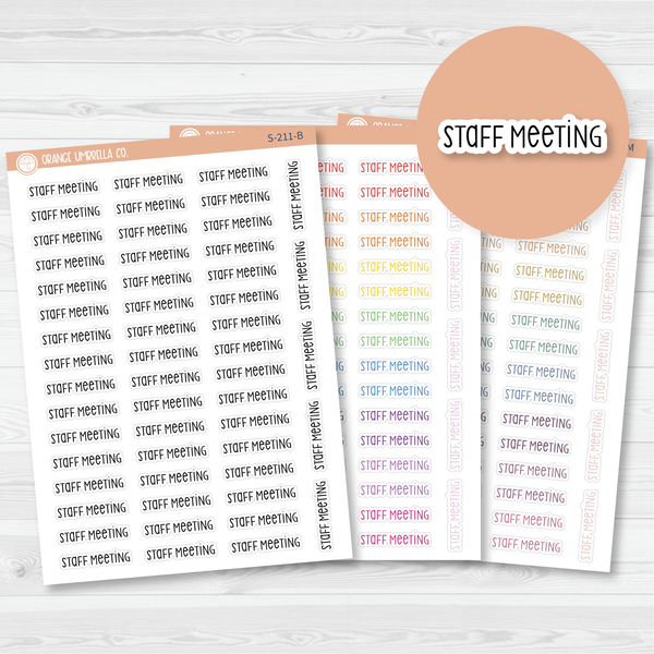 Staff Meeting Script Planner Stickers | F3 | S-211