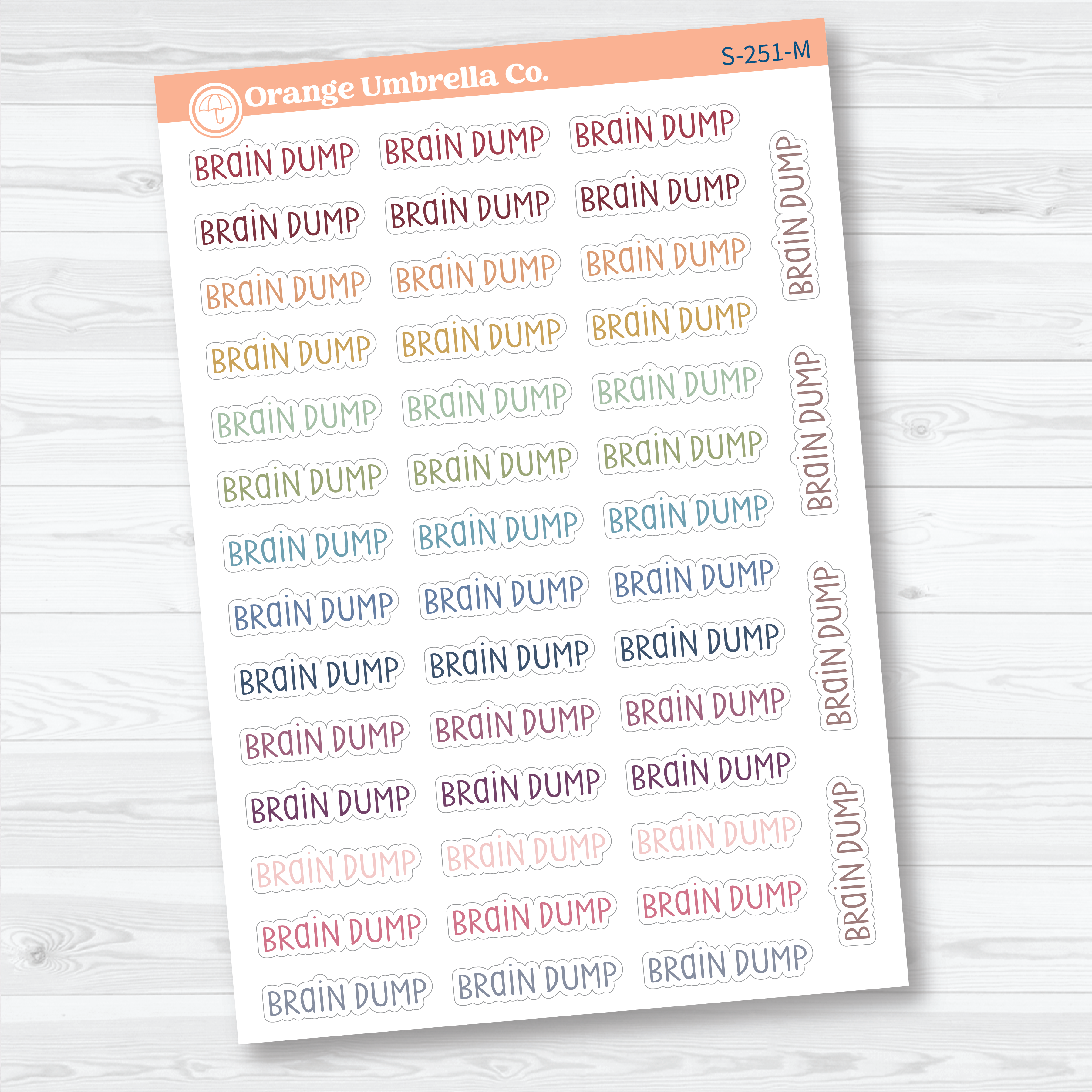 Brain Dump Planner Script Stickers | Planner Script Stickers | S-251