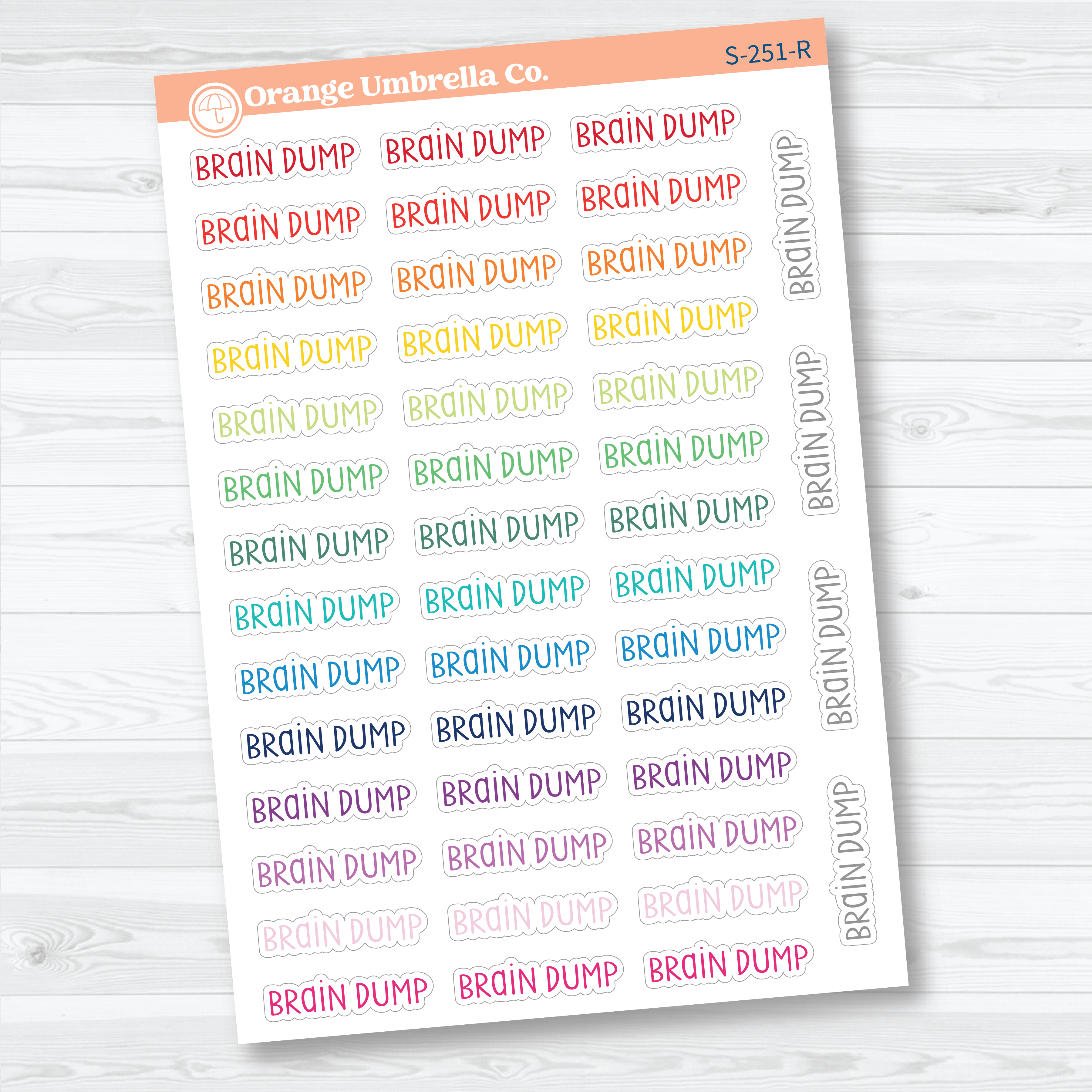 Brain Dump Planner Script Stickers | Planner Script Stickers | S-251