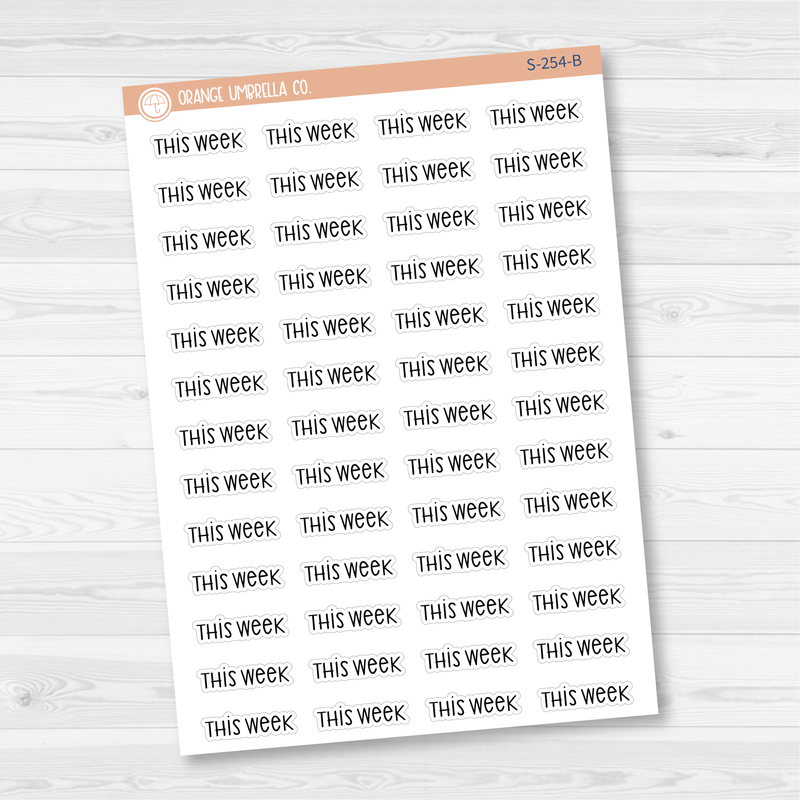 This Week Script Planner Stickers | F3 | S-254 / 904-275-001L-WH