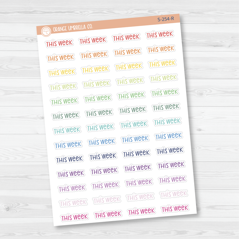 This Week Script Planner Stickers | F3 | S-254 / 904-275-001L-WH