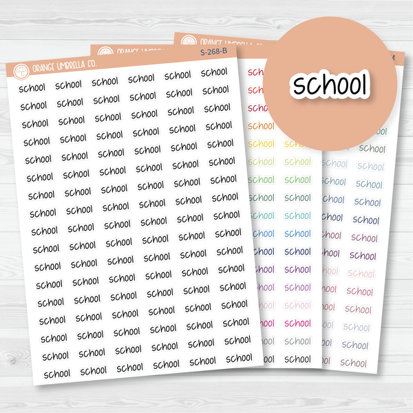 School Jen Plans Script Planner Stickers | FJP | S-268|  902-181-001L-WH