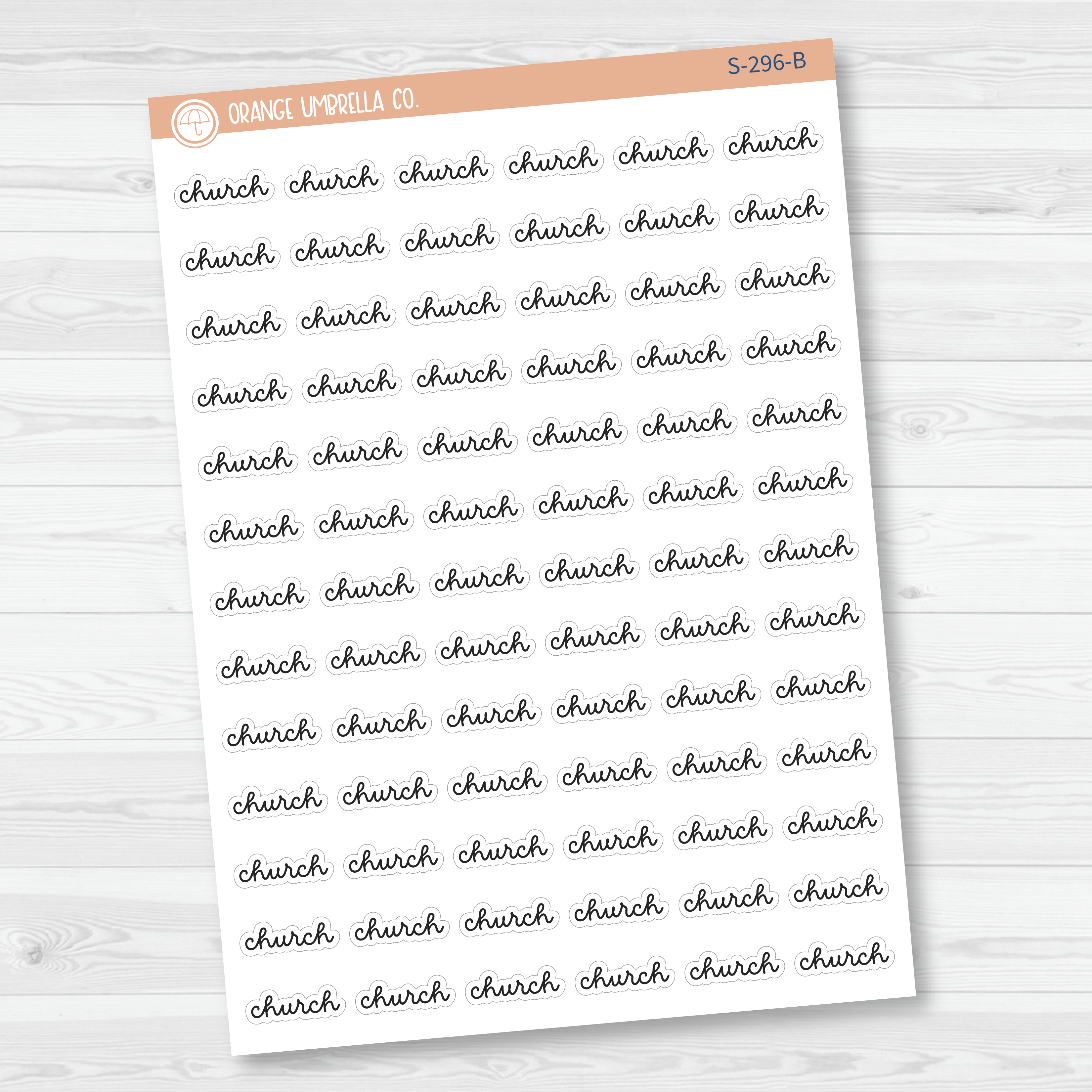 Church Script Planner Stickers | F16 | S-296