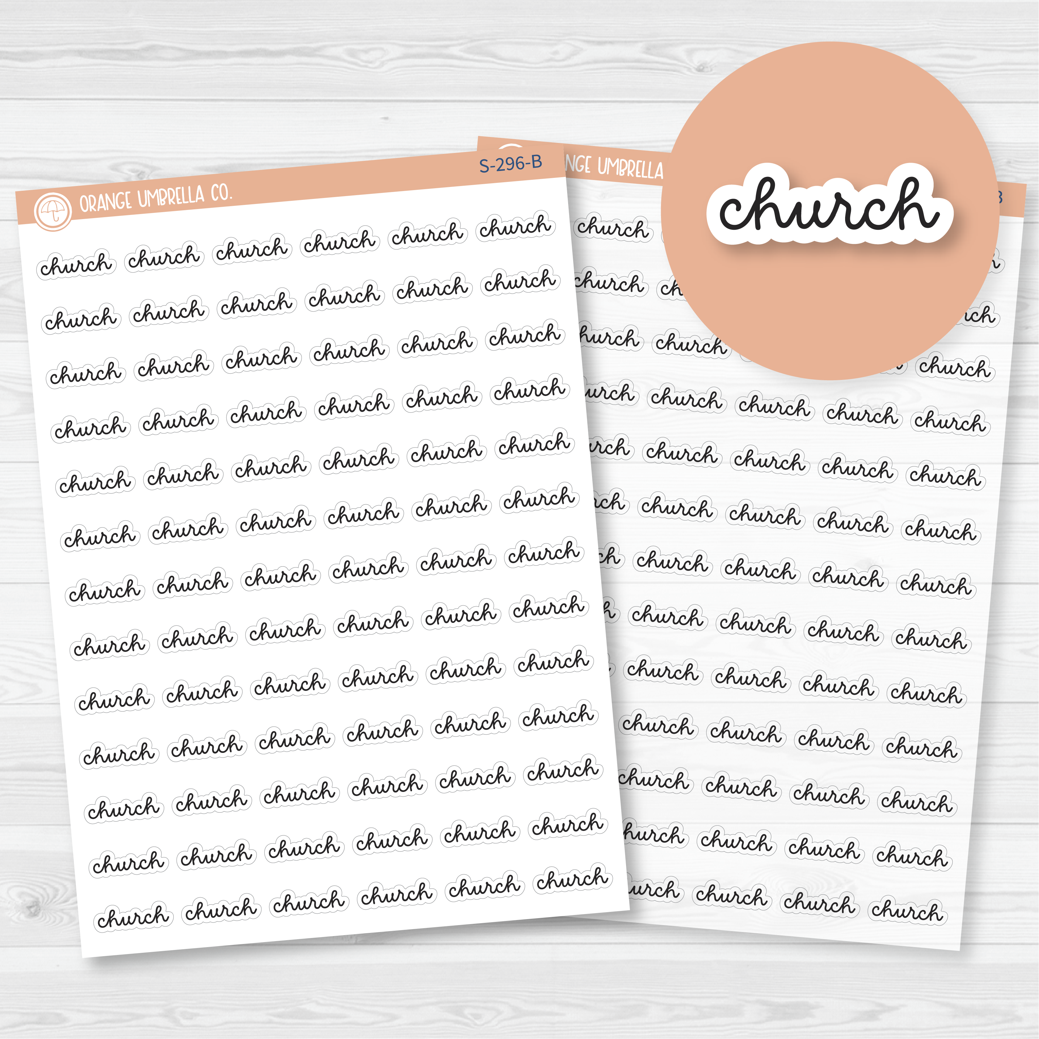 Church Script Planner Stickers | F16 | S-296