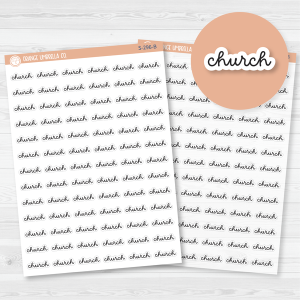 Church Script Planner Stickers | F16 | S-296