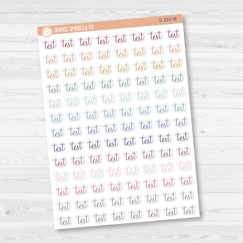 CLEARANCE | Test Script Planner Stickers | F4  | S-310