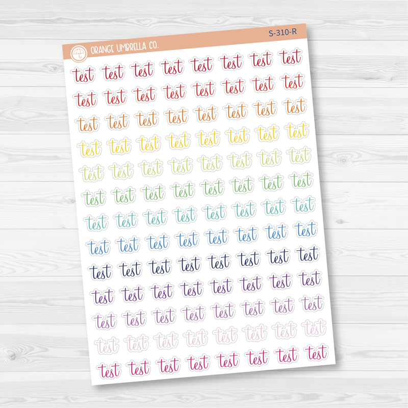 CLEARANCE | Test Script Planner Stickers | F4  | S-310