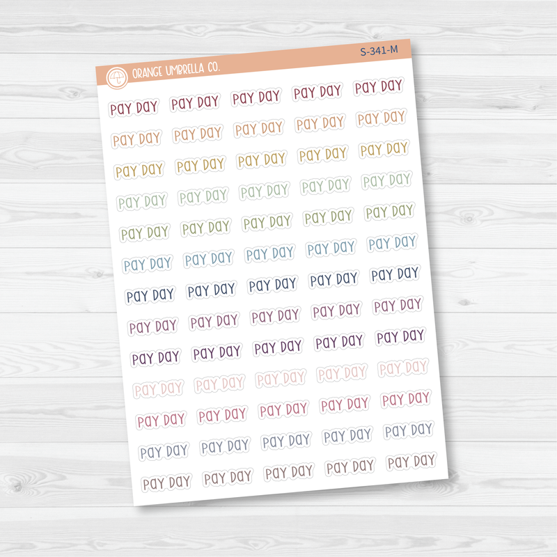 Payday Script Planner Stickers | F3 | S-341