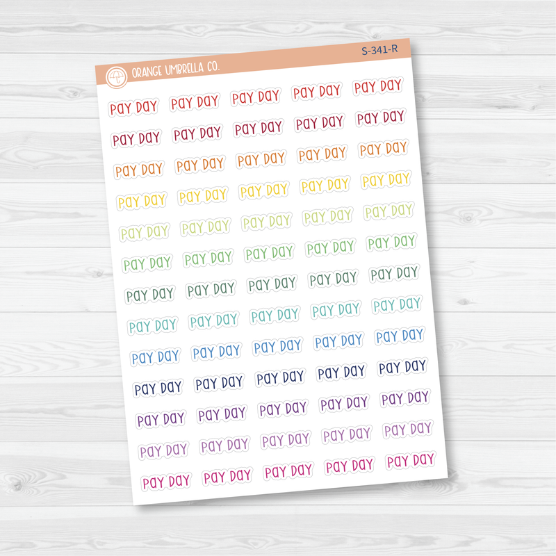 Payday Script Planner Stickers | F3 | S-341