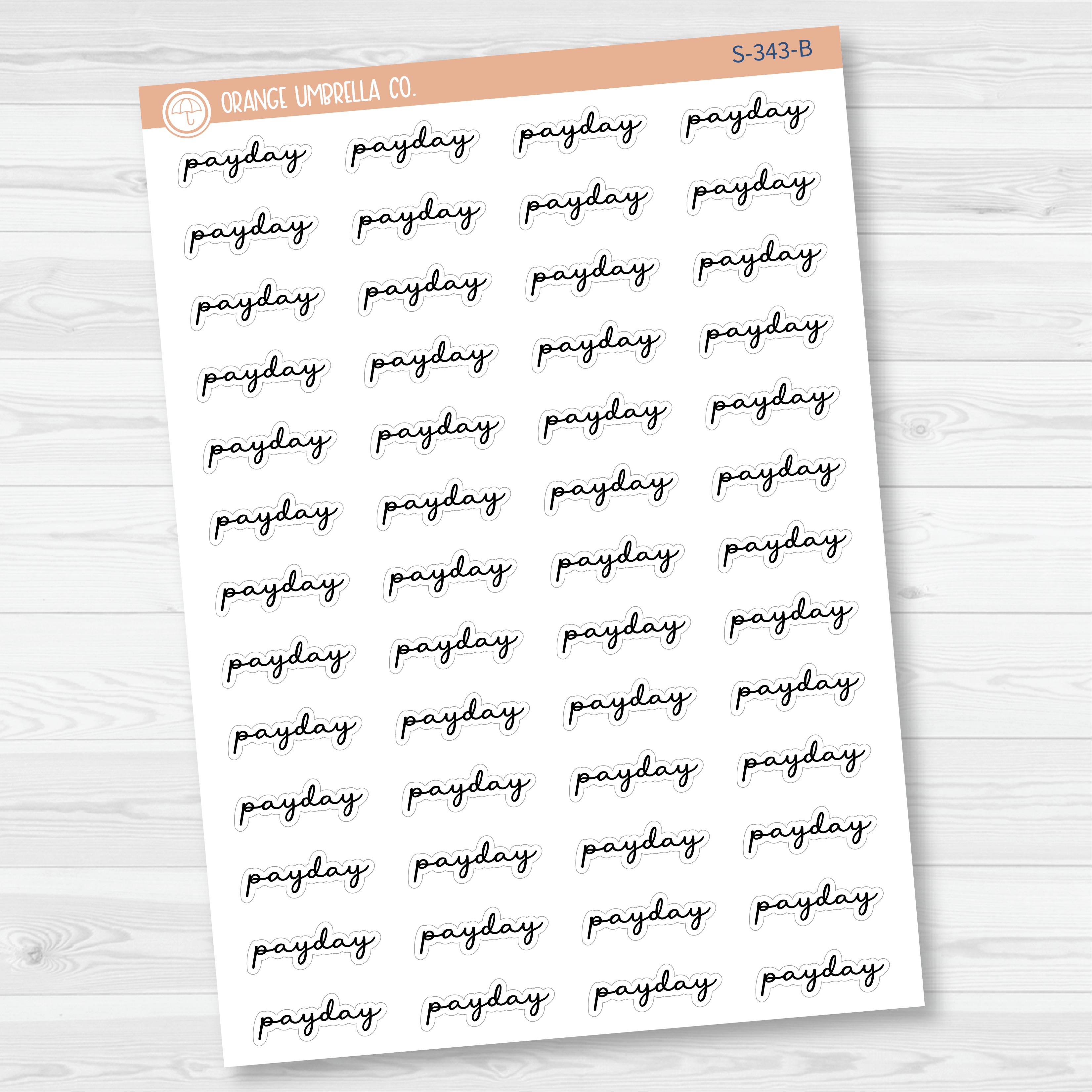 Payday Script Planner Stickers | F5 | S-343